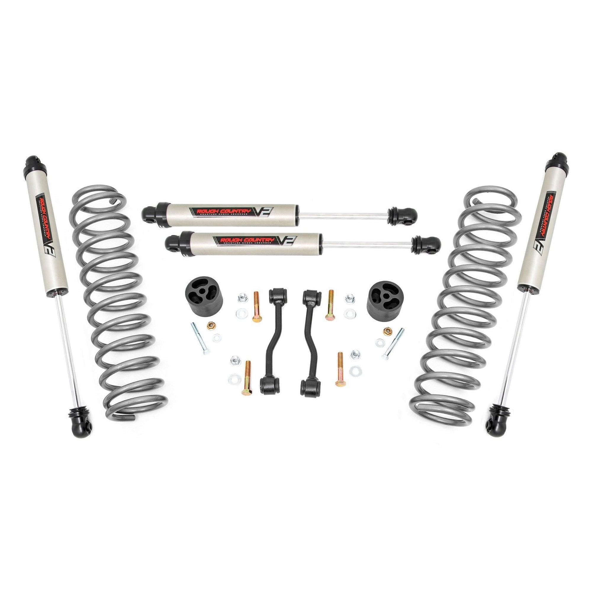 2.5" Rough Country Lift Kit with V2 Monotube Shocks for Jeep Gladiator JT (2024-2025) - Fits up to 35" Tires, Easy Bolt-on Installation