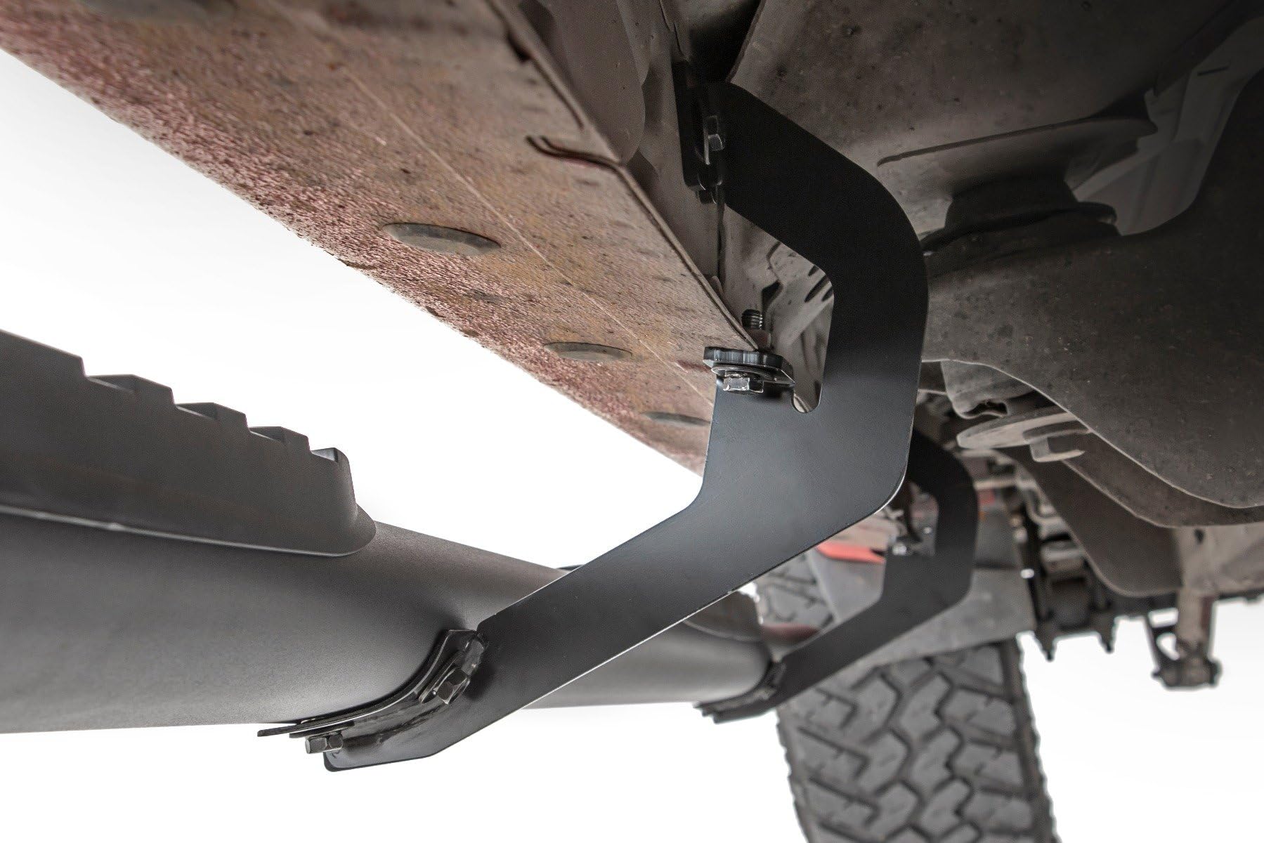 Rough Country Nerf Steps Oval for Chevy Silverado & GMC Sierra 1500/2500HD/3500HD (2007-2018) Crew Cab - OEM Style Rails with Built-in Side Steps