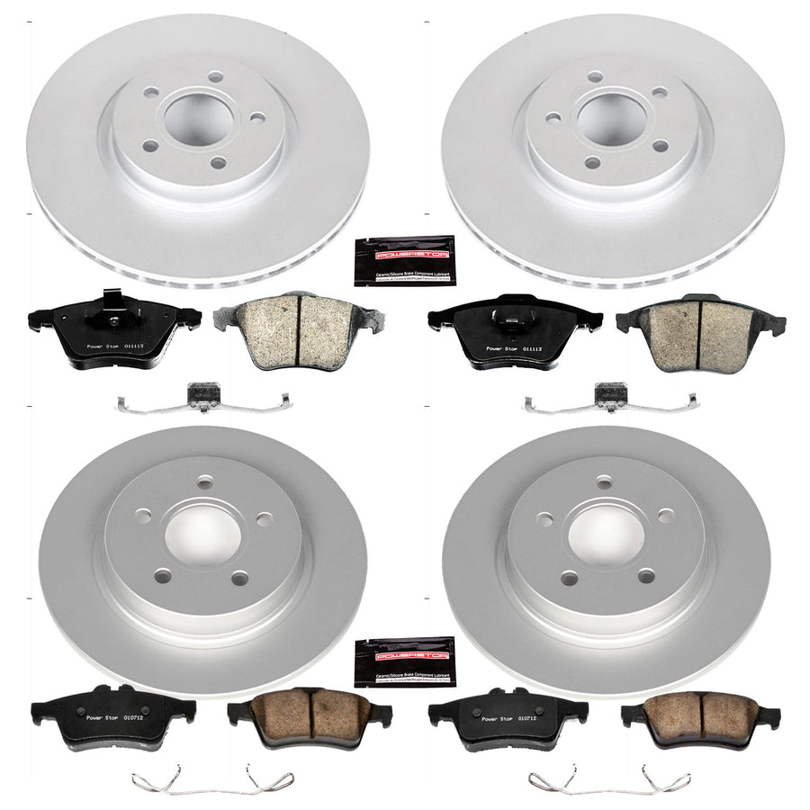 Power Stop Z23 Evolution Geomet Coated Brake Kit Front and Rear For Volvo C70 2006-2013, Volvo S40 2006-2011, Volvo V50 2006-2011 [Model Specific]