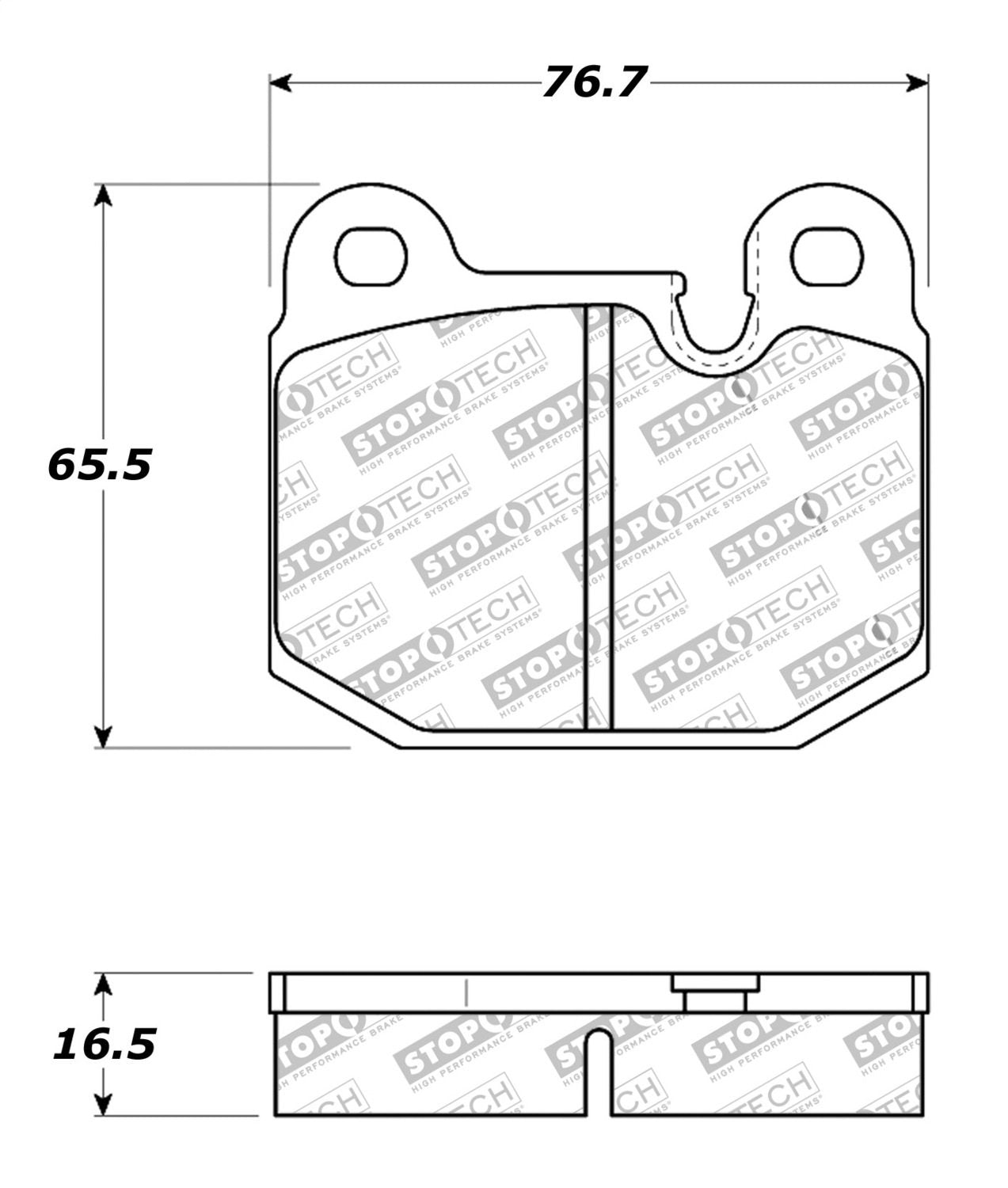 Front StopTech 308.01740 Brake Pads with Shims Street