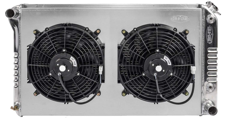 68-72 A-Body Radiator AT Dual 12in Fan Kit, Silver COLD - CASE (GMA42AK)