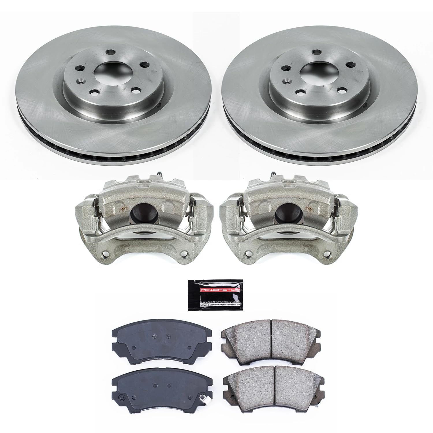 Power Stop KCOE5948 Replacement Autospeciality Front Caliper Kit- OE Rotors, Ceramic Brake Pads, Calipers For Chevrolet Caprice 2011-2017 [Model Specific]
