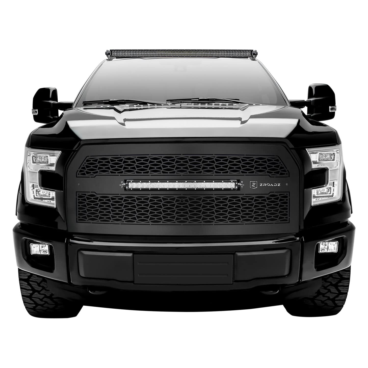 ZROADZ LED Mounting Bracket Front Roof - Compatible w/ 2015-2020 Ford F-150 - to Mount (1) 50 Inch or Similar Style Straight LED Light Bar (Not Included) - PN #Z335131