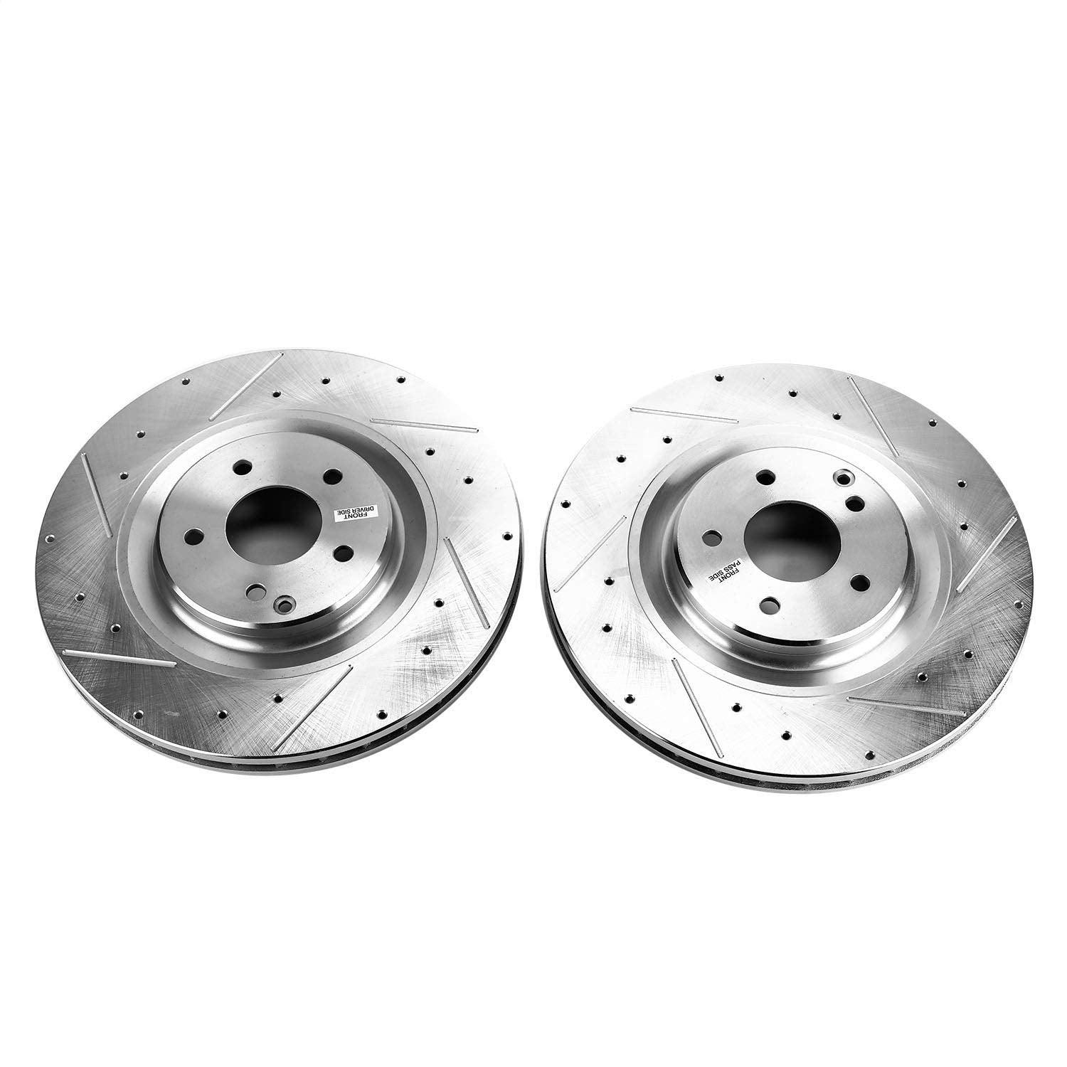 Power Stop EBR1243XPR Front Brake Rotor Pair Drilled and Slotted For Mercedes C32 AMG, Mercedes C55 AMG, Mercedes CLK500, Mercedes CLK55 AMG, Mercedes CLK550, Mercedes SLK55 AMG [Model Specific]