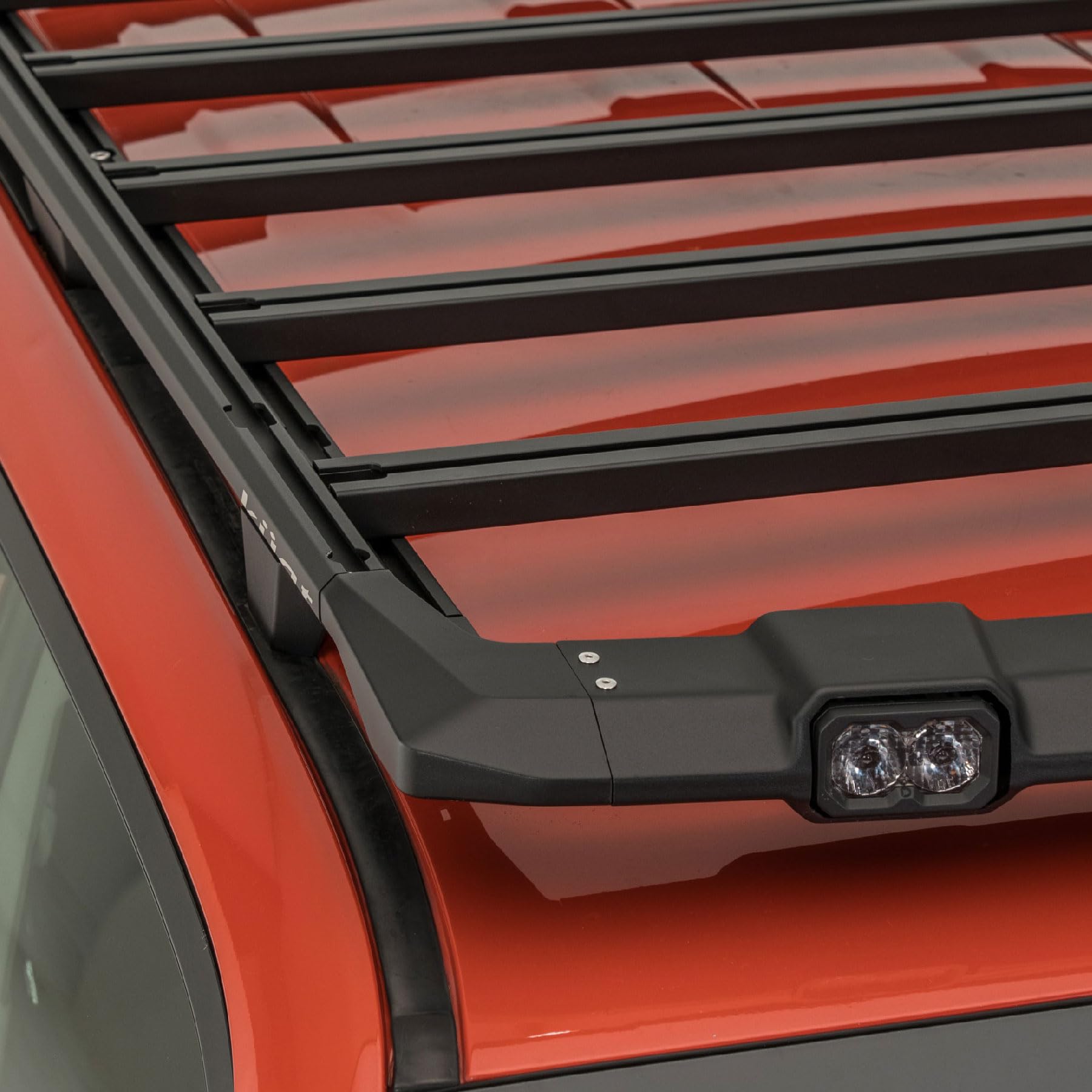 DEK KUAT Direct Mount Rooftop Platform Rack with Integrated Diode Dynamics Light Bar for Over-Hood Illumination, 2010-2024 Toyota 4Runner 5th Generation