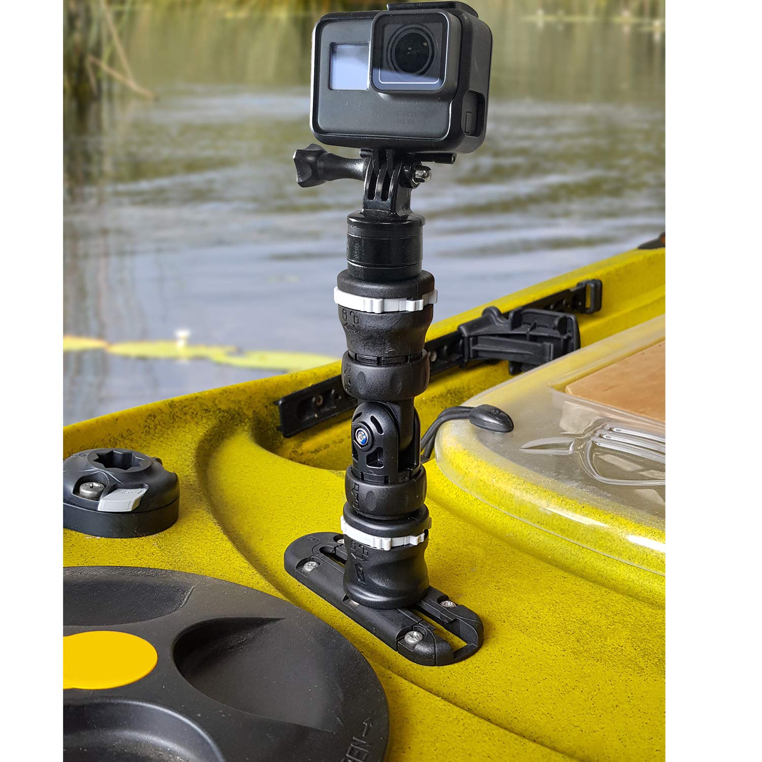 MiniPort RAILBLAZA Track Mount Base – Base for Kayak & Boat Accessories, Low-Profile Gear Mount Compatible with StarPort Accessories & TrackMount Systems, for Rod Holders, No Tool Installation