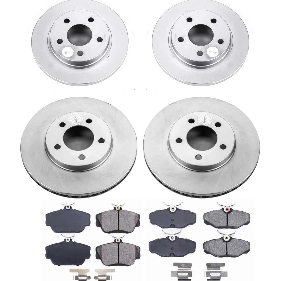Power Stop CRK5447 Brake Rotor and Coated Ceramic Brake Pads- Front & Rear For Ford Taurus 1995 [Model Specific]