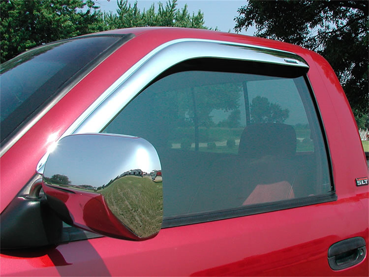 6201-8 Stampede Truck Accessories Tape-Onz Sidewind Deflector - 2 Door - Chrome