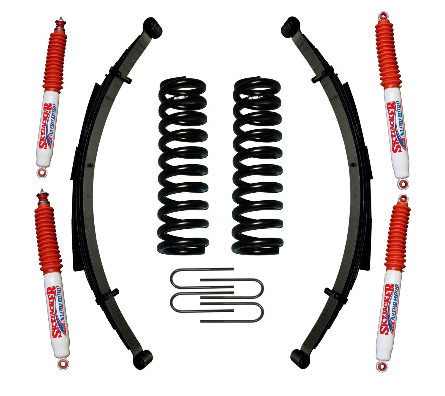 Skyjacker Suspension Lift Kit 174BKS-N w/Shock Nitro Shocks Incl. Front/Rear Springs Rear U Bolt Kit 4 in. Lift