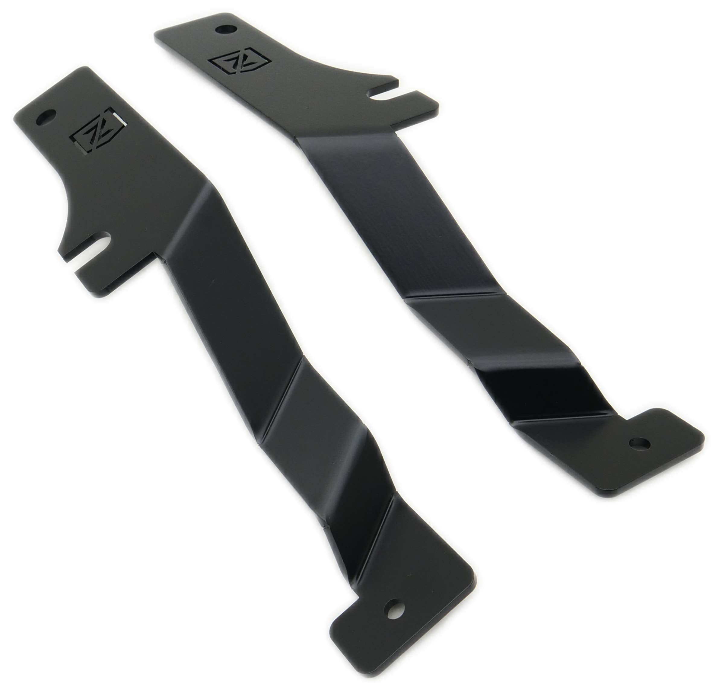 ZROADZ Hood Hinge Ditch LED Mounting Bracket - Compatible w/ 2017-2021 Ford F150 Raptor - to Mount (2) 3 Inch LED Pod Lights - Mild Steel Gloss Black - Bolt-On Easy Installation - PN #Z365701