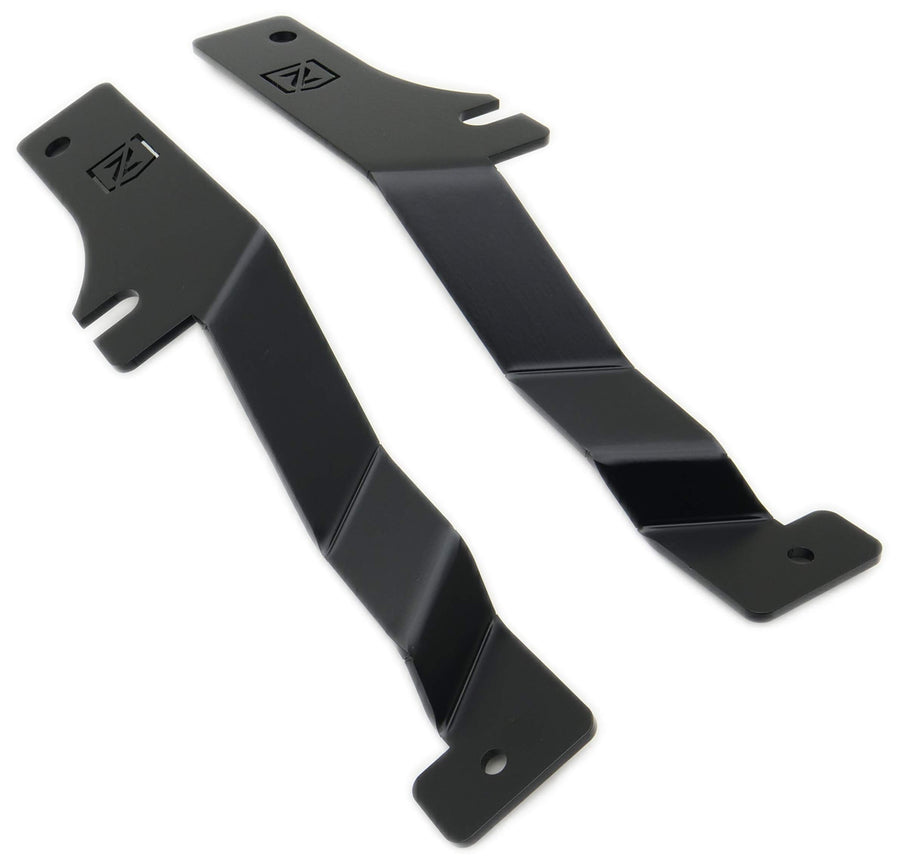 ZROADZ Hood Hinge Ditch LED Mounting Bracket - Compatible w/ 2017-2021 Ford F150 Raptor - to Mount (2) 3 Inch LED Pod Lights - Mild Steel Gloss Black - Bolt-On Easy Installation - PN #Z365701