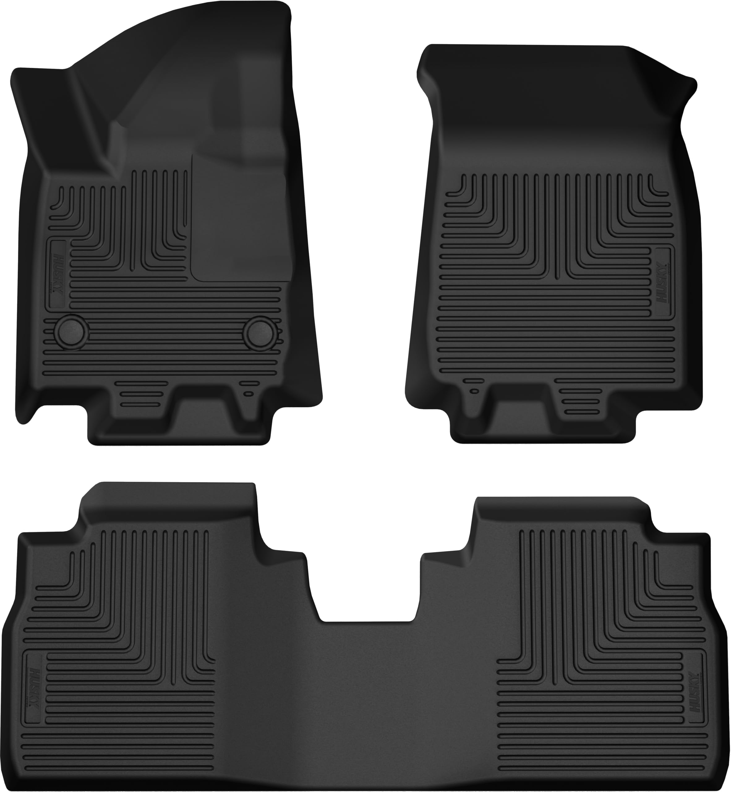 Weatherbeater Husky Liners Floor Mats | Fits 2024-2025 Chevrolet Equinox EV | Front & 2nd Row, 3-pc Black - 95351