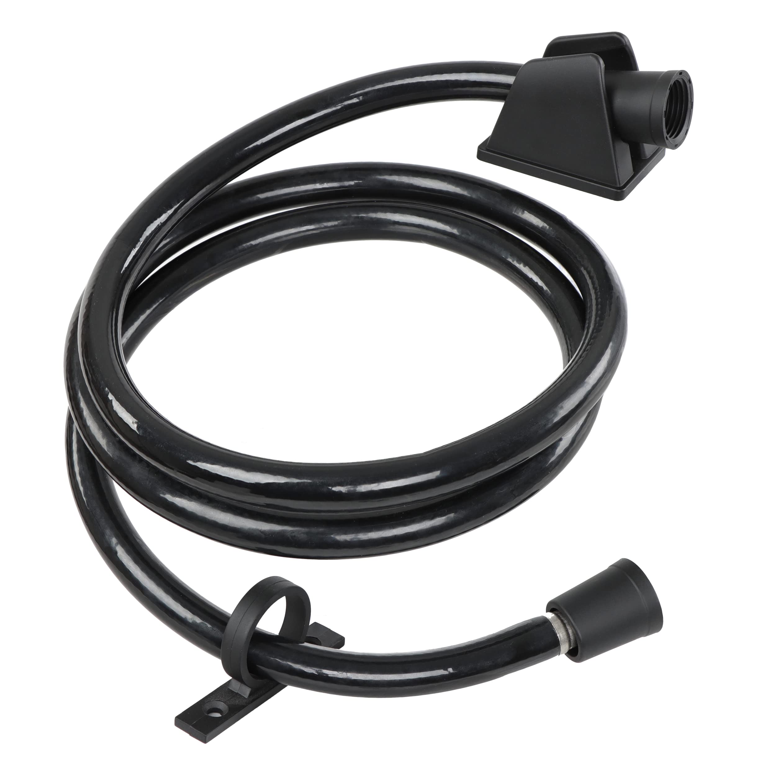 Empire RV Shower Head Hose Replacement Faucet - 60in Black Vinyl Flexible Extra Long Shower Wand Hose
