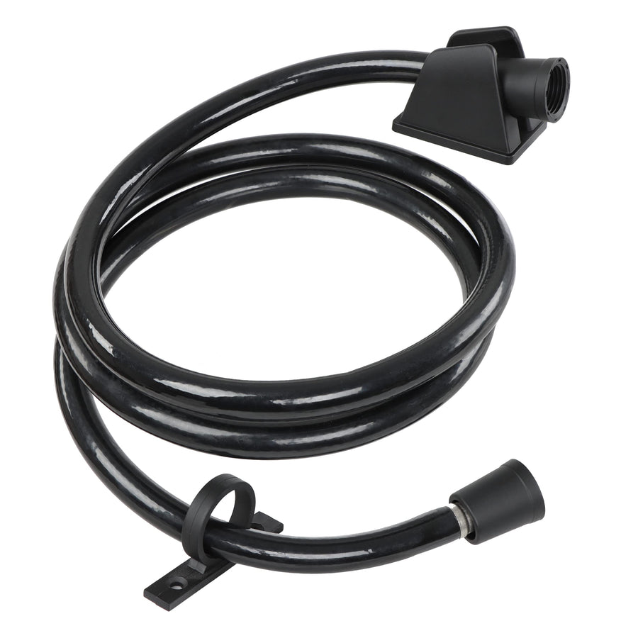 Empire RV Shower Head Hose Replacement Faucet - 60in Black Vinyl Flexible Extra Long Shower Wand Hose