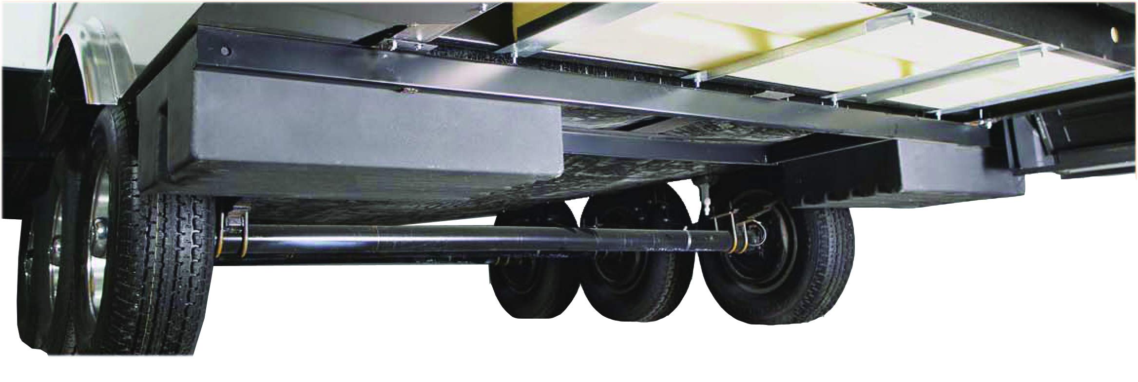 Black Lippert 236558 RV Double Box Under Chassis Storage Unit