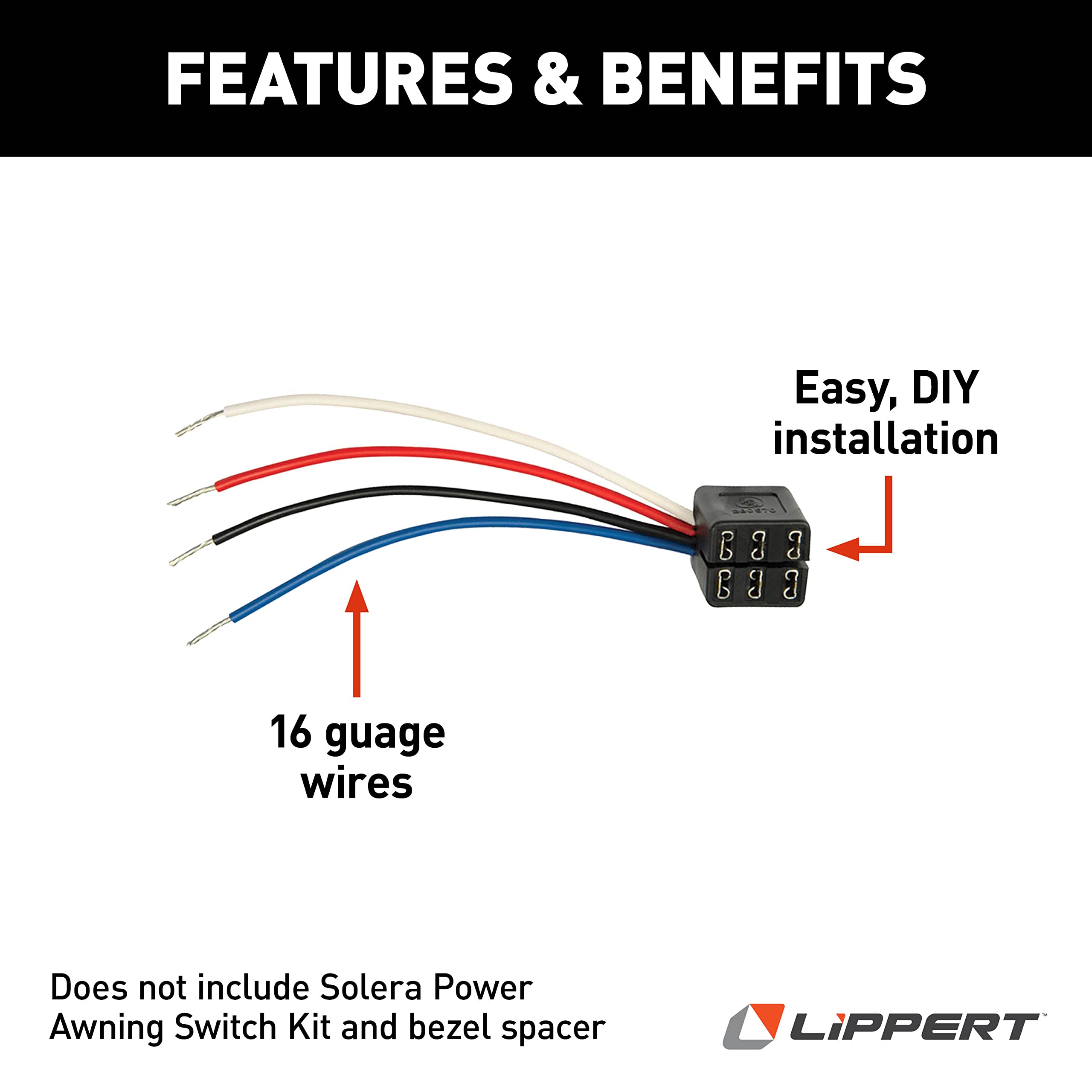 Power Awning Wire Harness Solera Replacement for 5th Wheel RVs, Travel Trailers and Motorhomes