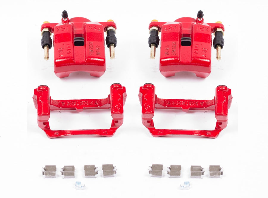 Power Stop S3316 Front Pair of High-Temp Red Powder Coated Calipers For Mazda MX-5 Miata 2006-2015 [Model Specific]