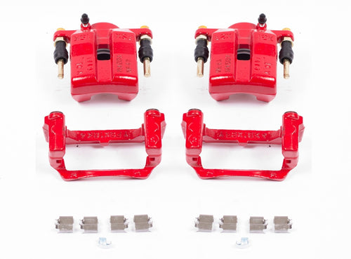 Power Stop S3316 Front Pair of High-Temp Red Powder Coated Calipers For Mazda MX-5 Miata 2006-2015 [Model Specific]