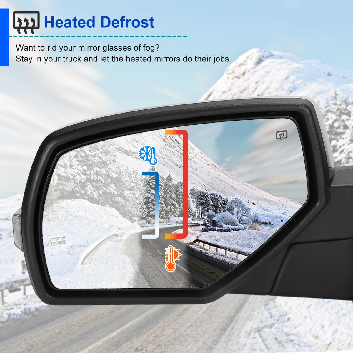 Spec-D Tuning Chrome Power Folding Mirror Left Driver Side w/LED Turn Signal Compatible with 2014-2018 Chevy Silverado, GMC Sierra