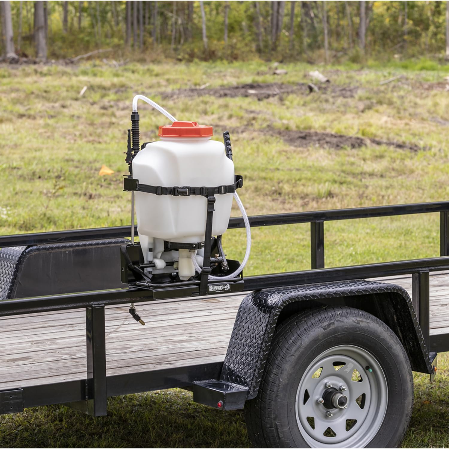 LT23 Buyers Products Adjustable Backpack Sprayer Rack for Landscape Trailers, Easy Storage for Landscaping Equipment and Supplies, Made in The USA, Black