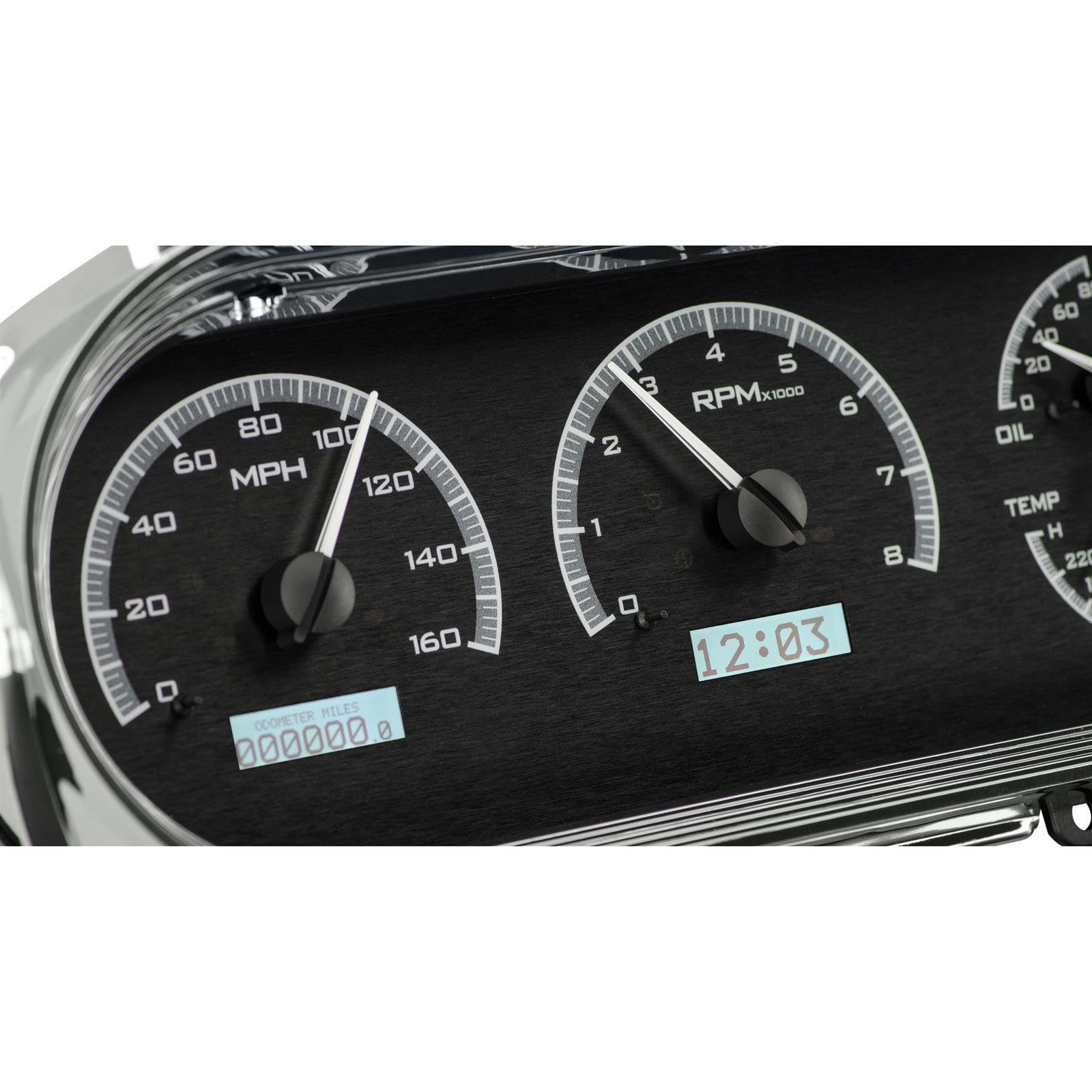 Dakota Digital 63 64 Chevy Nova Analog Dash Gauges White Black Alloy VHX-63C-NOV-K-W