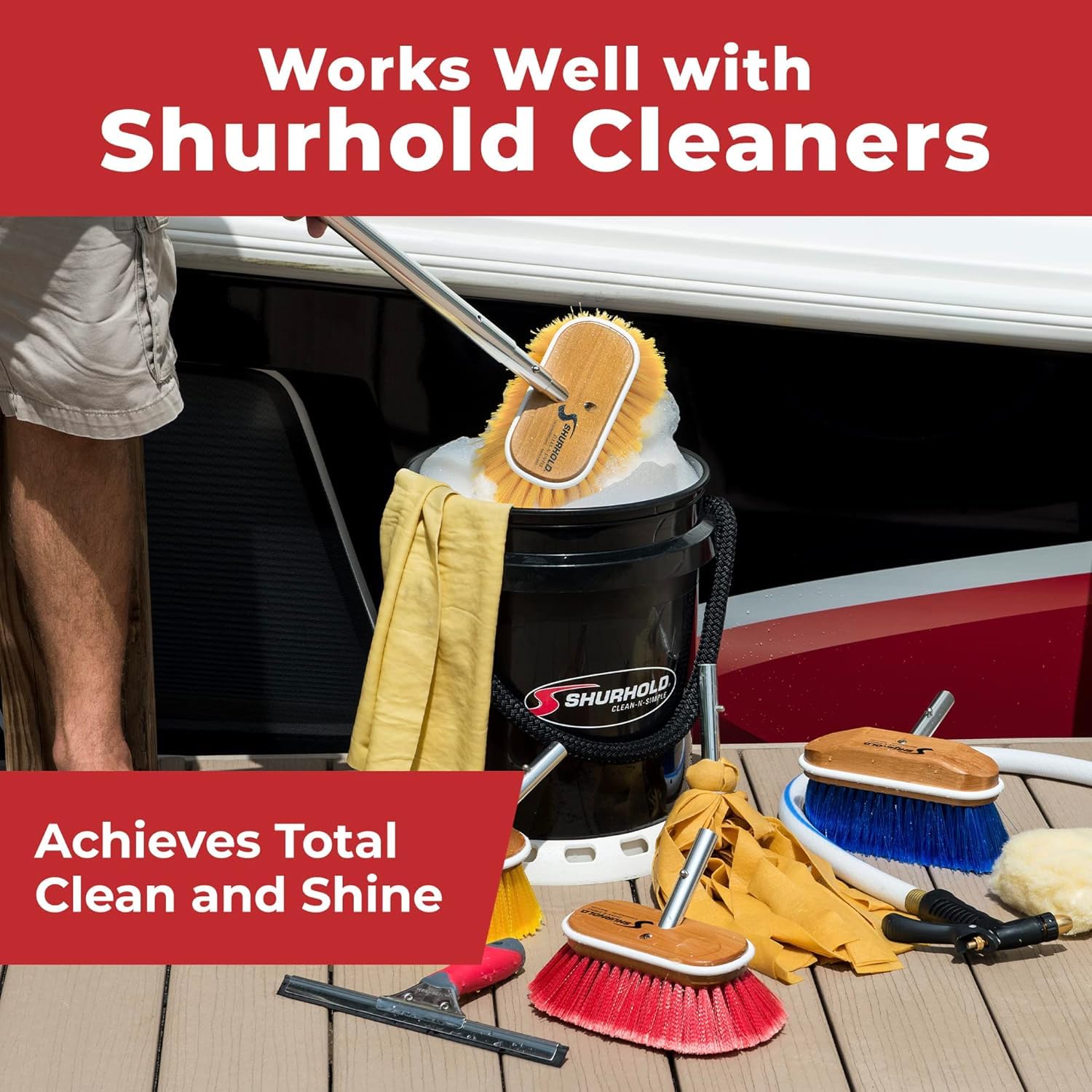 6" Shurhold Polystyrene Medium Bristle Deck Brush