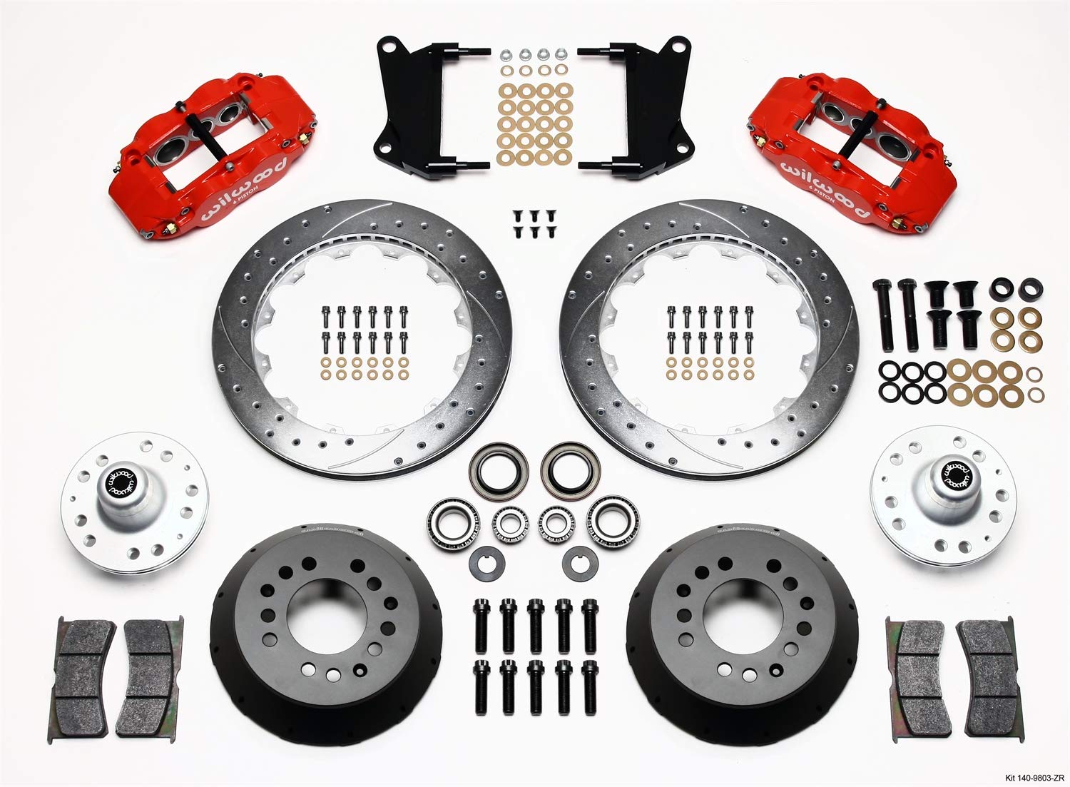 12.88" FNSL6R Drill-Zinc Front Hub Kit,Red