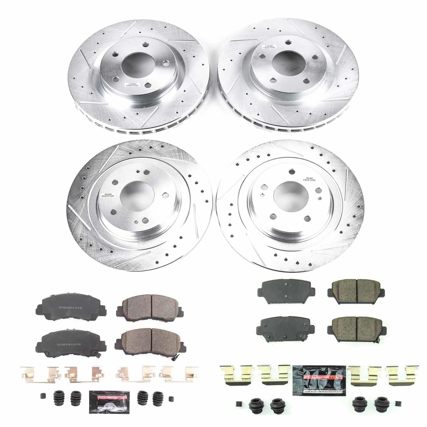 Z23 Power Stop K8461 Brake Kit-Drilled/Slotted Brake Rotors & Carbon Ceramic Brake Pads For Mitsubishi Eclipse Cross 2018-2020 [Model Specific]