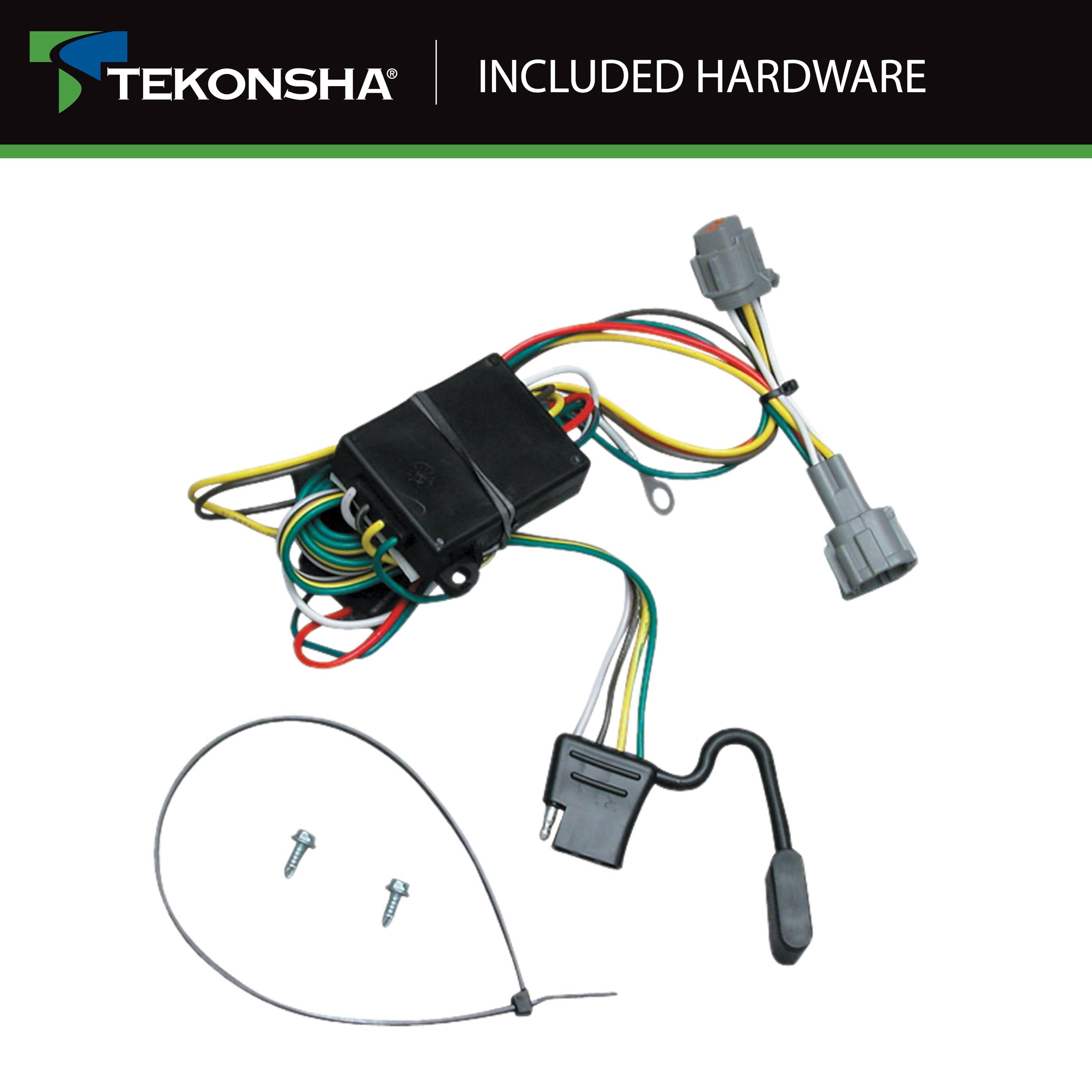 T-One Tekonsha 118362 T-Connector Custom Harness, 4-Way Flat, w/Converter, Compatible with Mercury Villager, Nissan Frontier and Quest