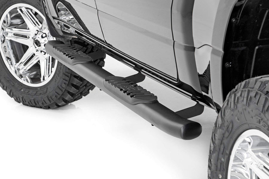 Rough Country Nerf Steps Oval for Ram 1500 (2019-2025) 1500 TRX (2021-2026) Crew Cab - OEM Style Rails with Built-in Side Steps