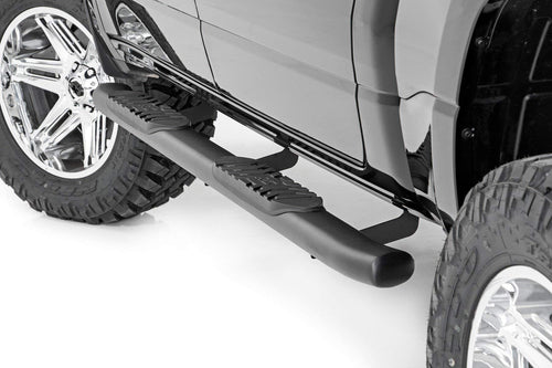 Rough Country Nerf Steps Oval for Ram 1500 (2019-2025) 1500 TRX (2021-2026) Crew Cab - OEM Style Rails with Built-in Side Steps