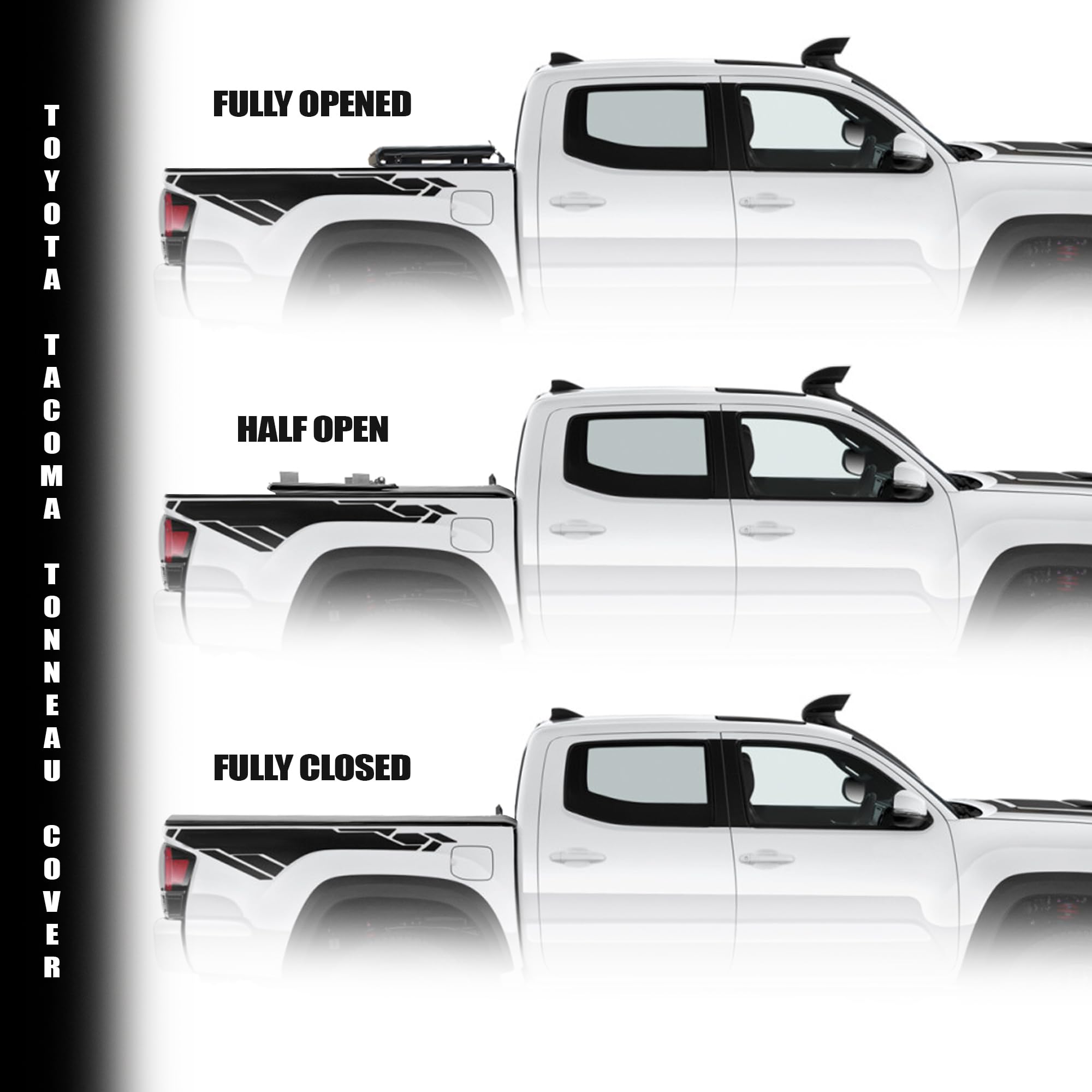 Hard Tri-Fold Armordillo for 2016-2023 Toyota Tacoma Truck Bed Cover fits 5 Ft (60") Short Bed | CoveRex TFX | 8705308