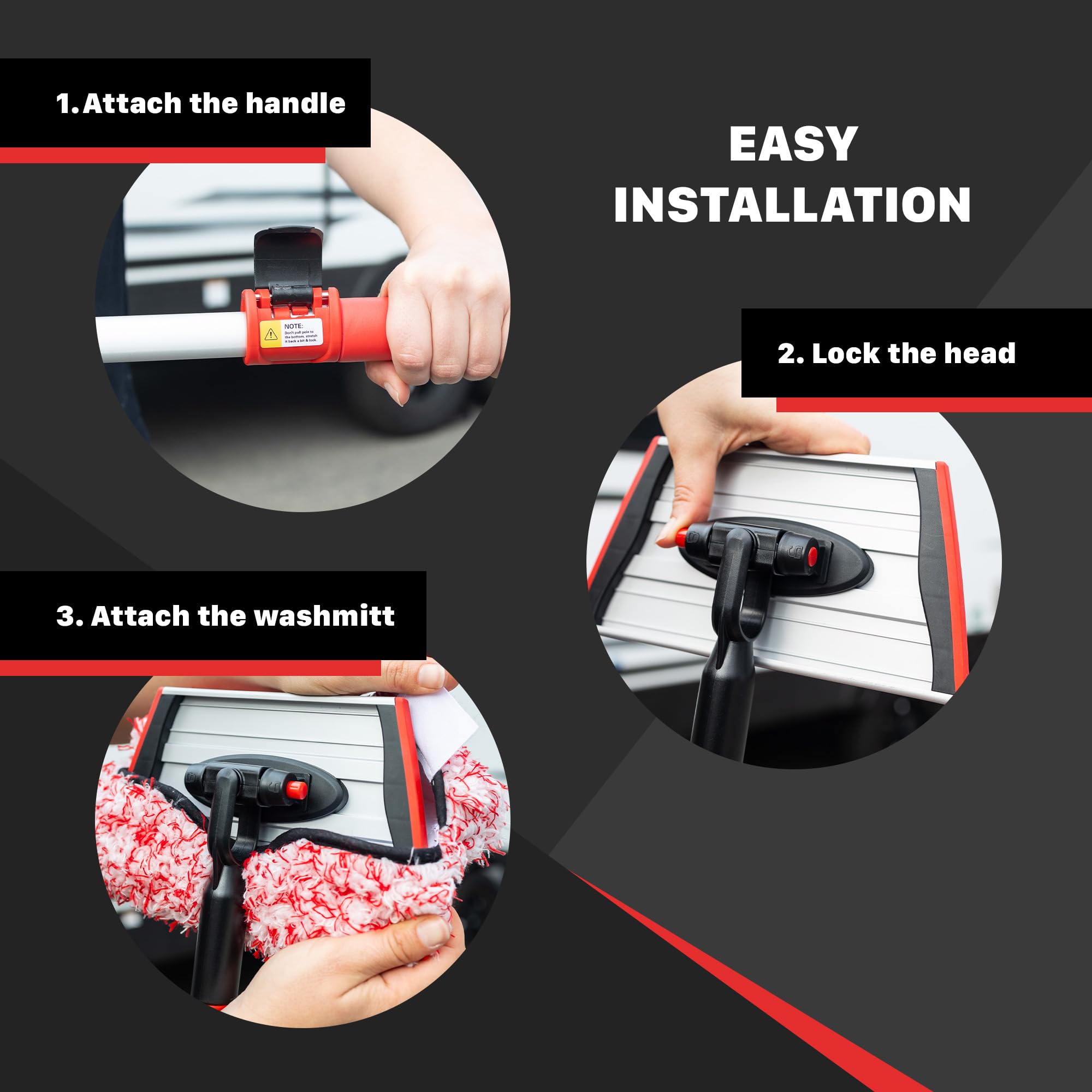 Maxshine Microfiber Red & White Replaceable Head Cover for Premium IncrediStick – Scratch-Free Cleaning for Tight Areas, Wheels & Intricate Surfaces – Car Detailing Accessory