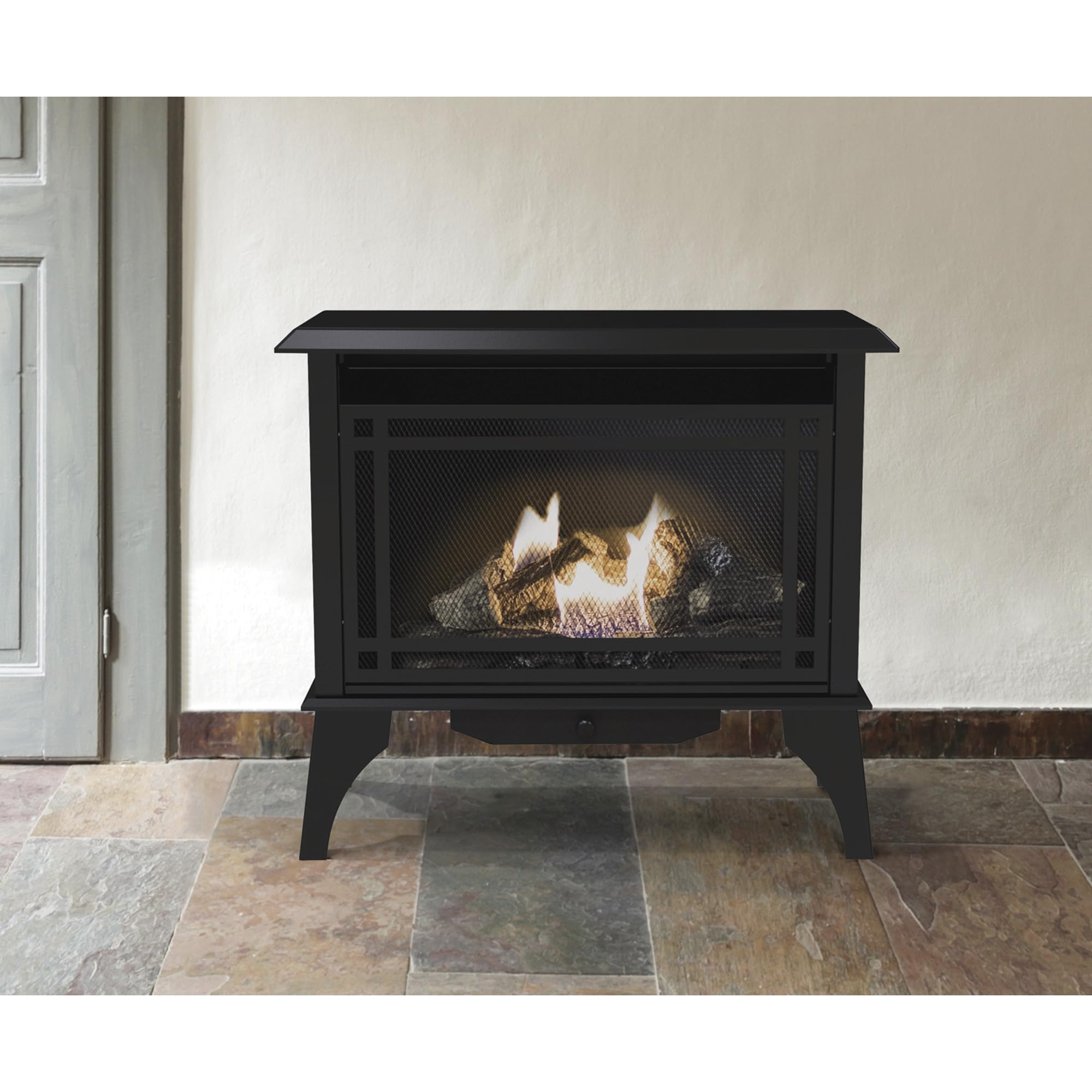 30,000 BTU Pleasant Hearth VFS2-PH30DT 32" Intermediate Gas vent free stove, Black