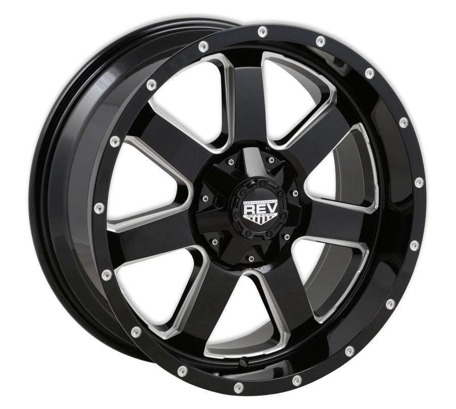 885 Series REV Wheels 885M-2907312 - 20x9-4.53 bs - 5x5/5x127 -Black/Machine Lip