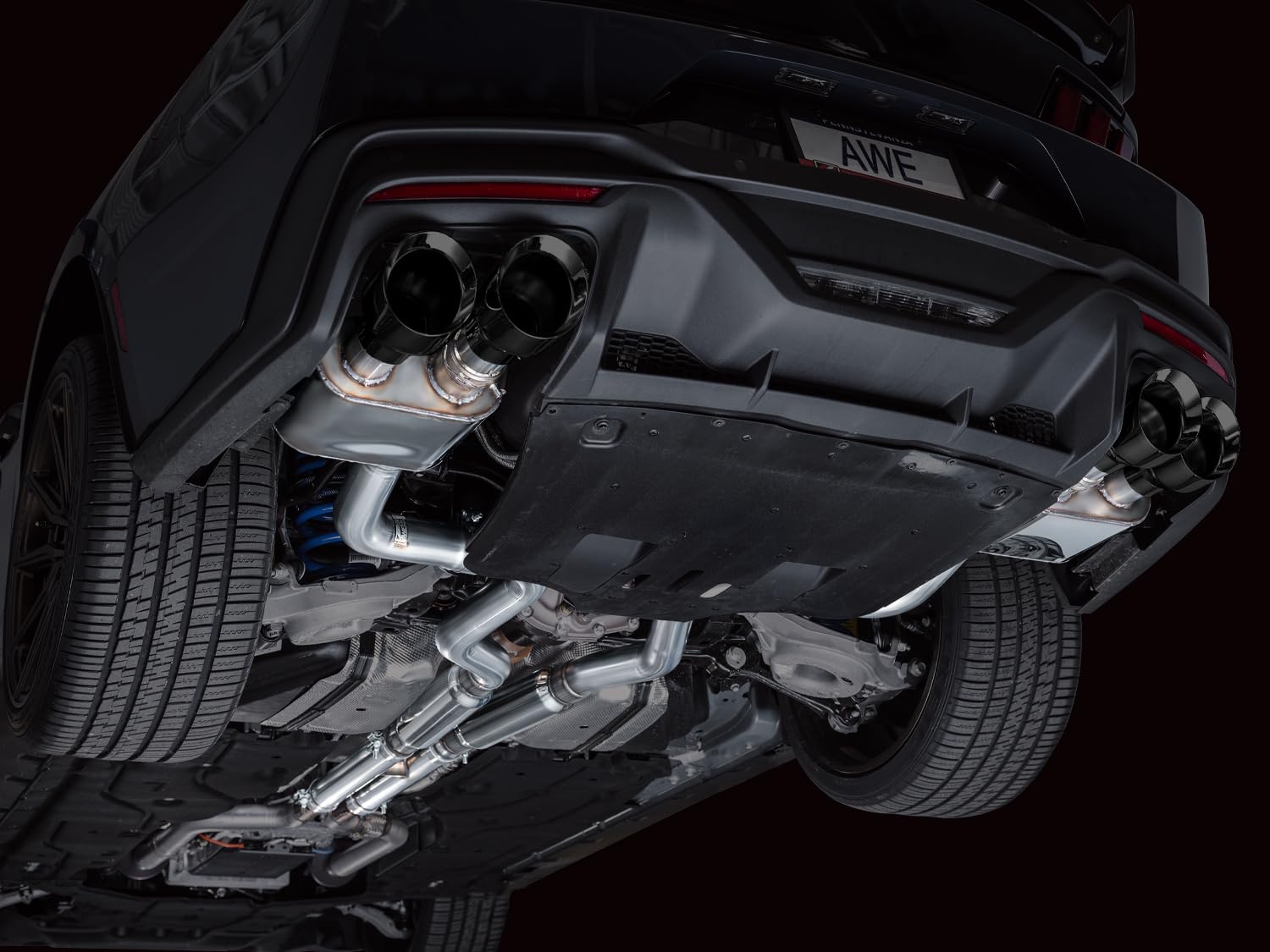 2024 Ford Mustang AWE Dark Horse S650 RWD Catback Exhaust with Quad Diamond Black Tips SwitchPath