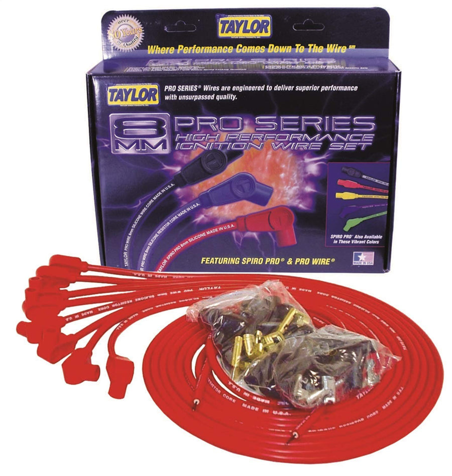 Taylor Cable Pro Universal 8mm Spark Plug Wires Resistor Core 3500 Ohm Carbon Resistance