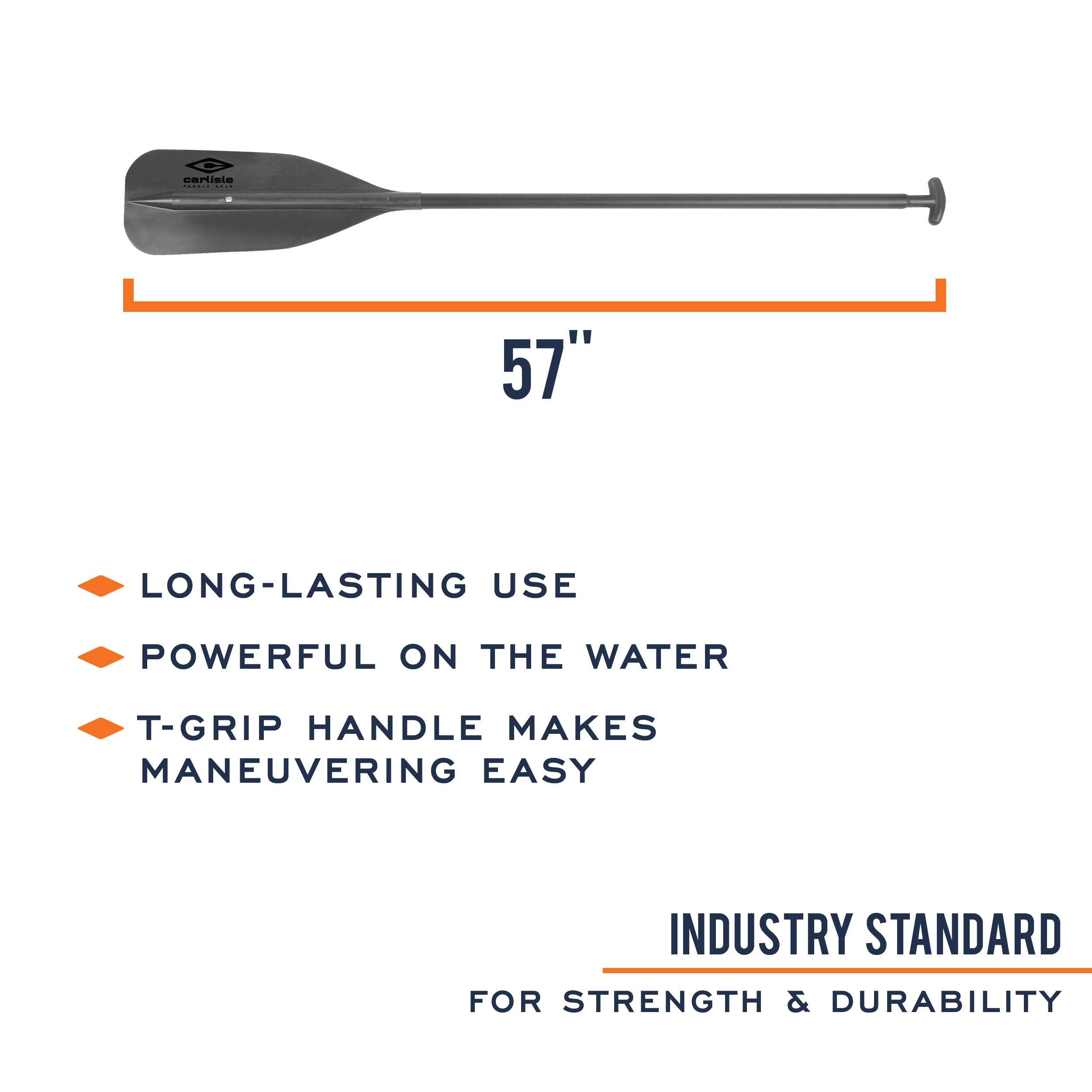 Standard Carlisle Canoe Paddle with Polypropylene Blade and Aluminum Shaft (Yellow and Red, 60 Inches)