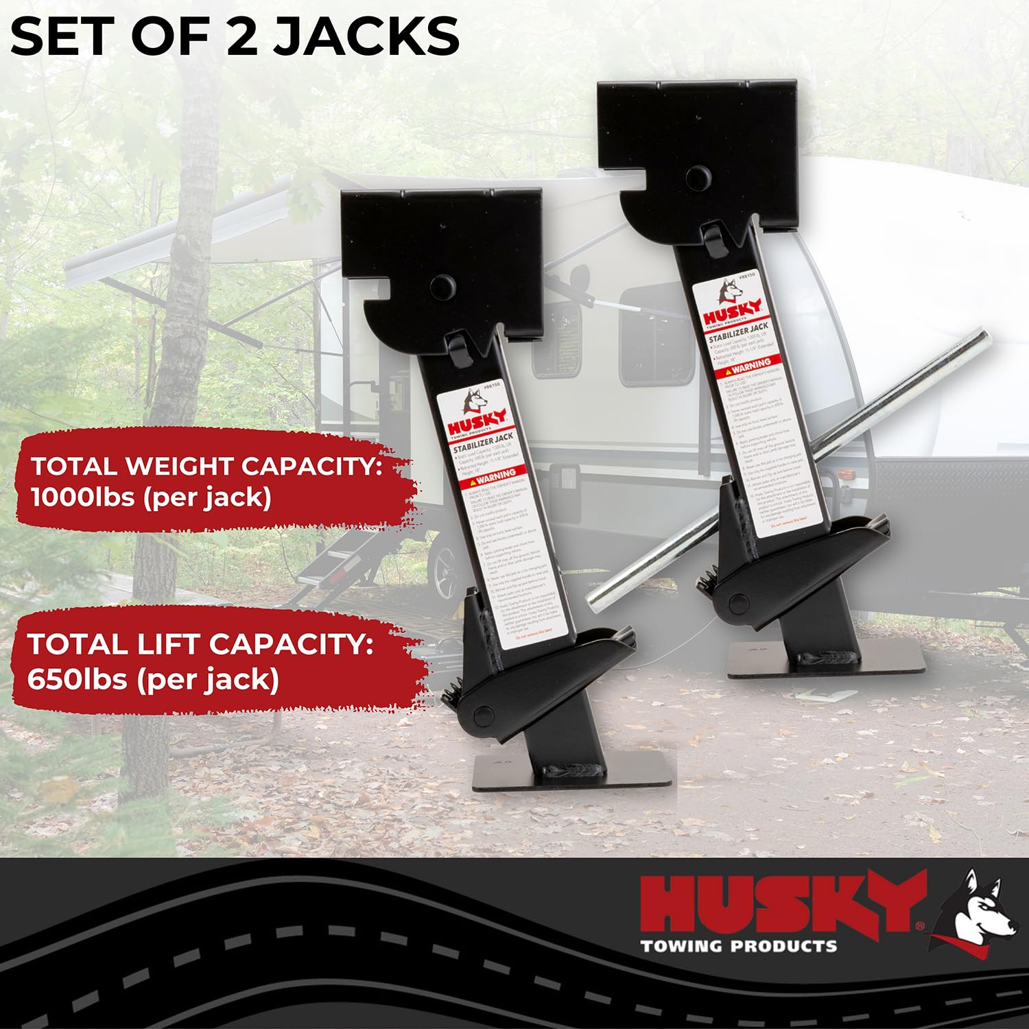 Drop Leg Husky Towing Stabilizer Jacks 2-pack 88150