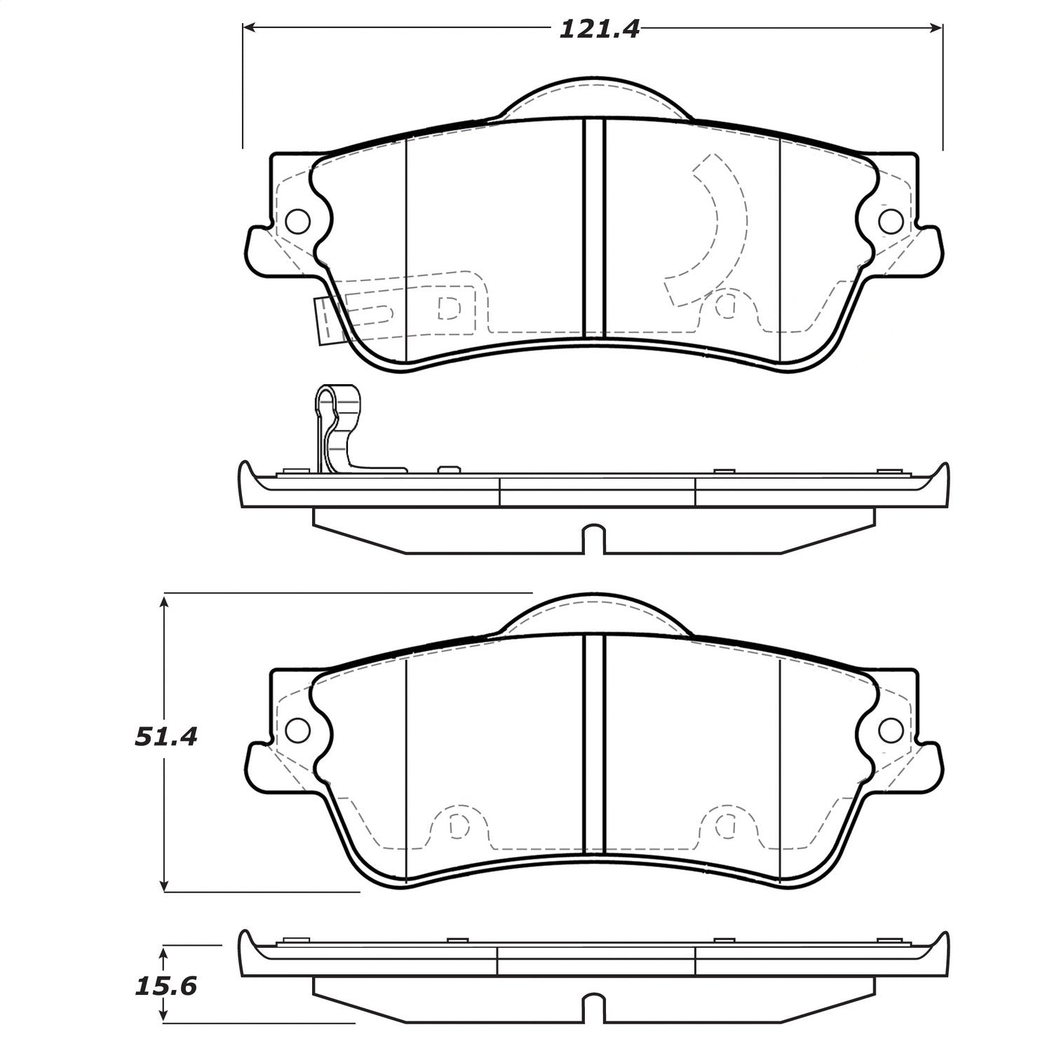 Rear StopTech 308.13520 Brake Pads with Shims and Hardware