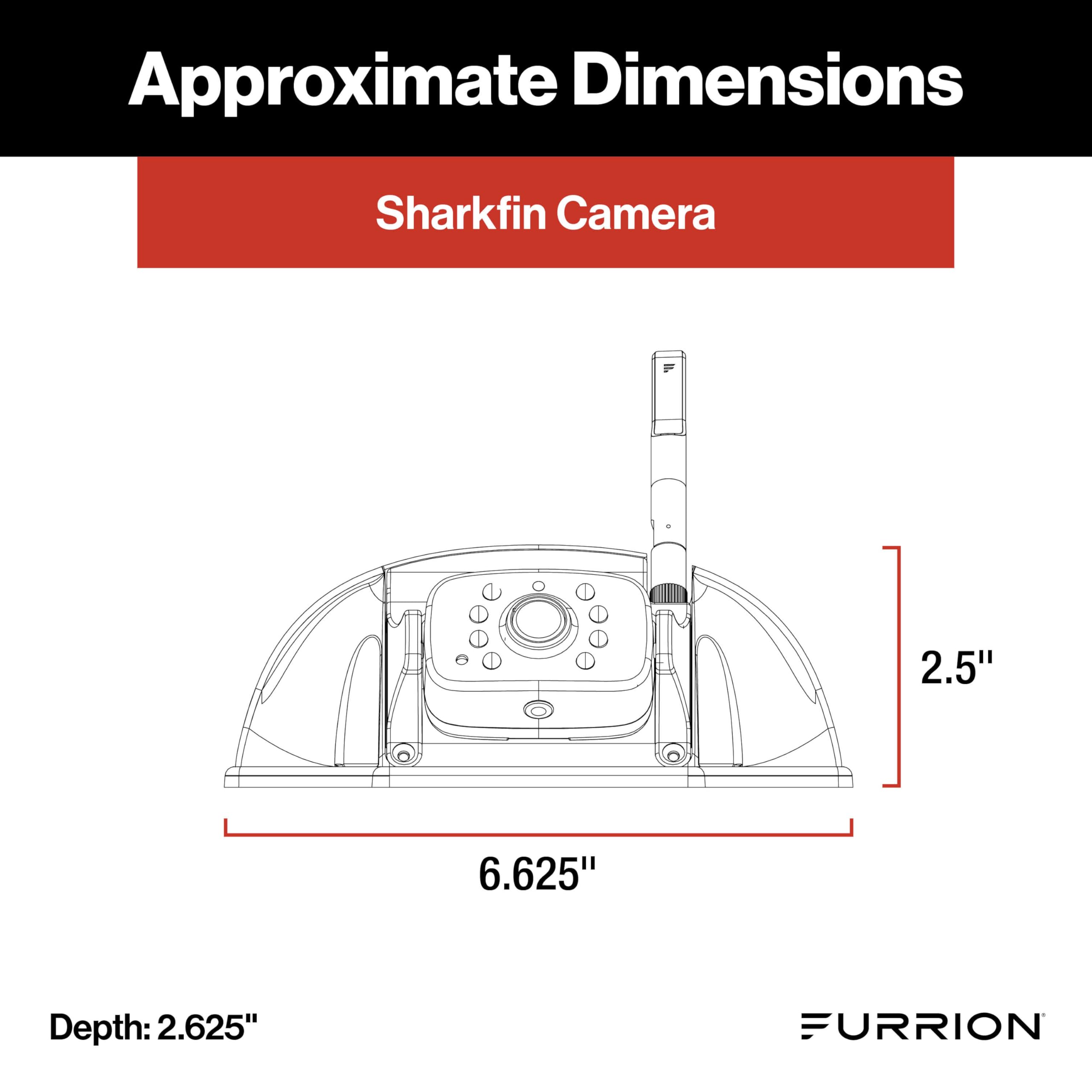 Furrion Vision S+ Observation System RV with 7" Monitor, Sharkfin, Infrared Night Vision, Live Streaming, Wide Viewing Angle - FOS7HTASF