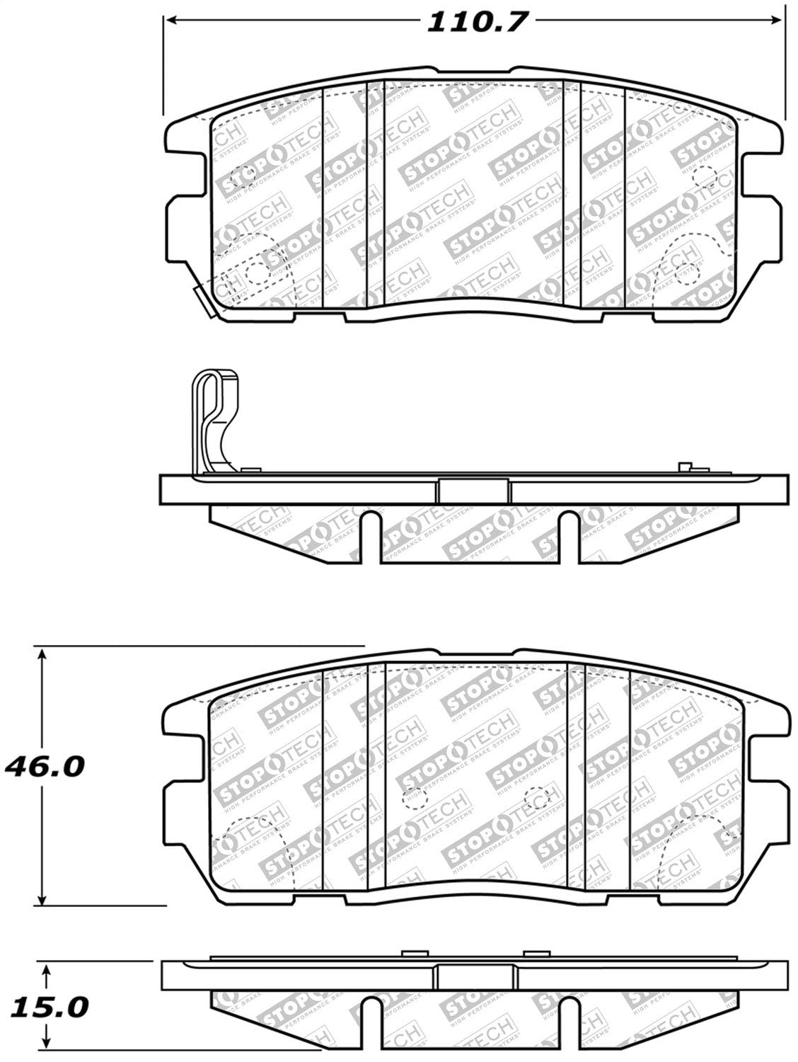 Brake Pads StopTech 305.12750 Street Select with Hardware