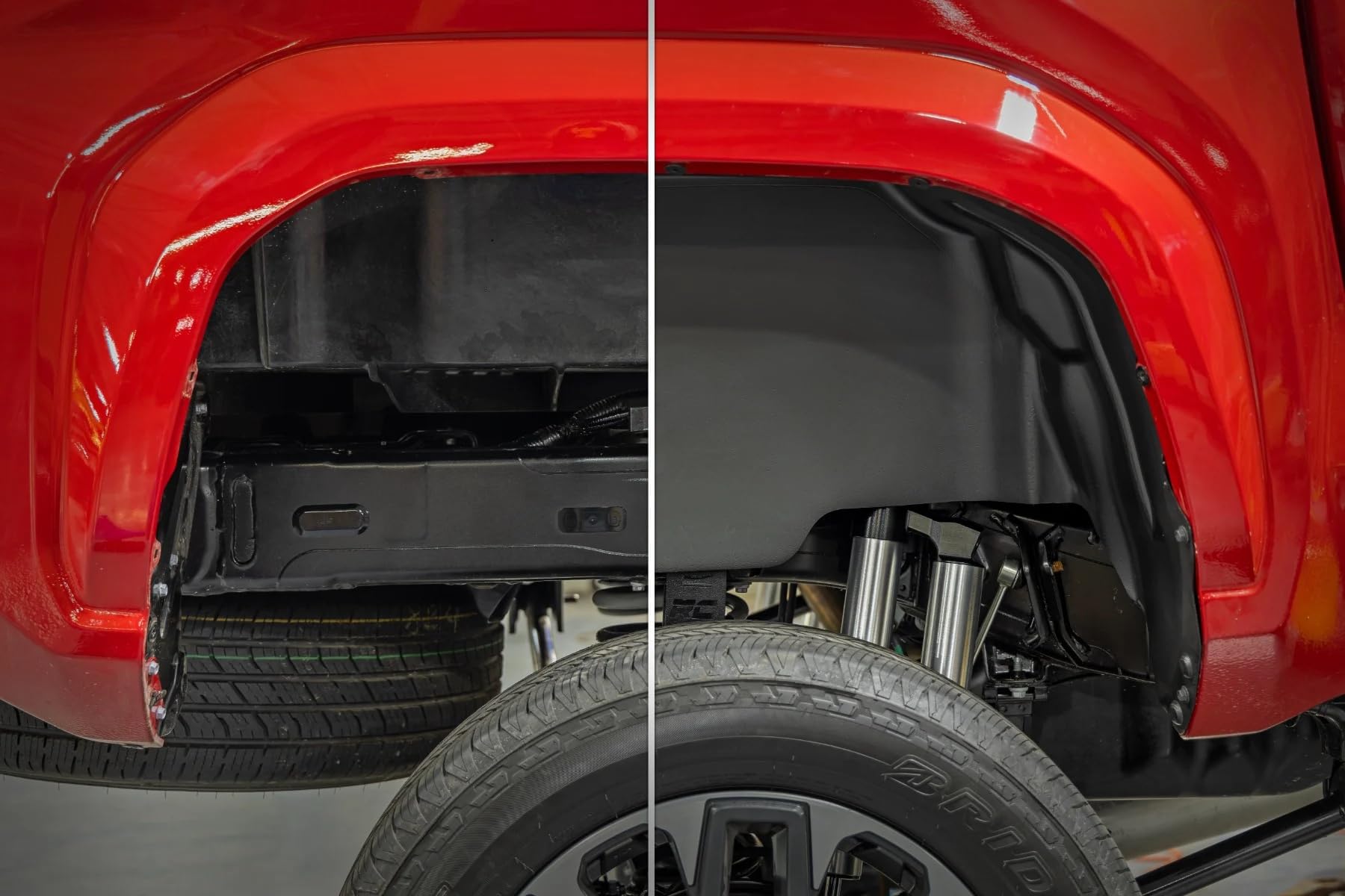 Rear Wheel Well Liners Rough Country for Toyota Tacoma (2024-2026) - Heavy-Duty Rear Fender Liners for Mud & Debris Protection, Made in USA