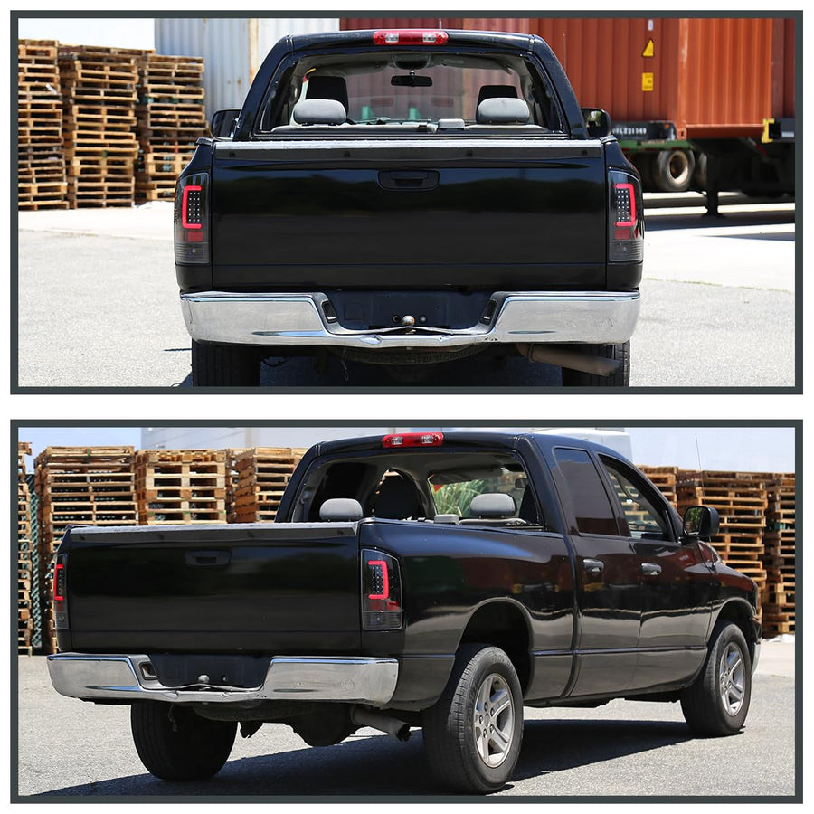 Jet Black LED Tail Lights SPEC-D TUNING Compatible with 2007-2008 Dodge Ram 1500, 2007-2009 Dodge Ram 2500/3500, Left + Right Pair Assembly