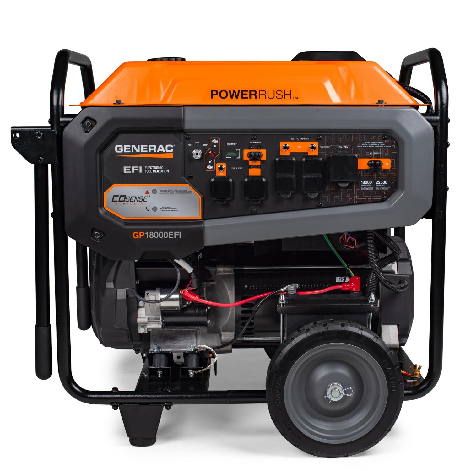 Portable Gas Generator Generac 22,500 Starting Watt - Electric Start - Home Backup or RV Ready - Heavy Duty Frame - Quiet, Long Runtime, Emergency Power - 49-State Compliant