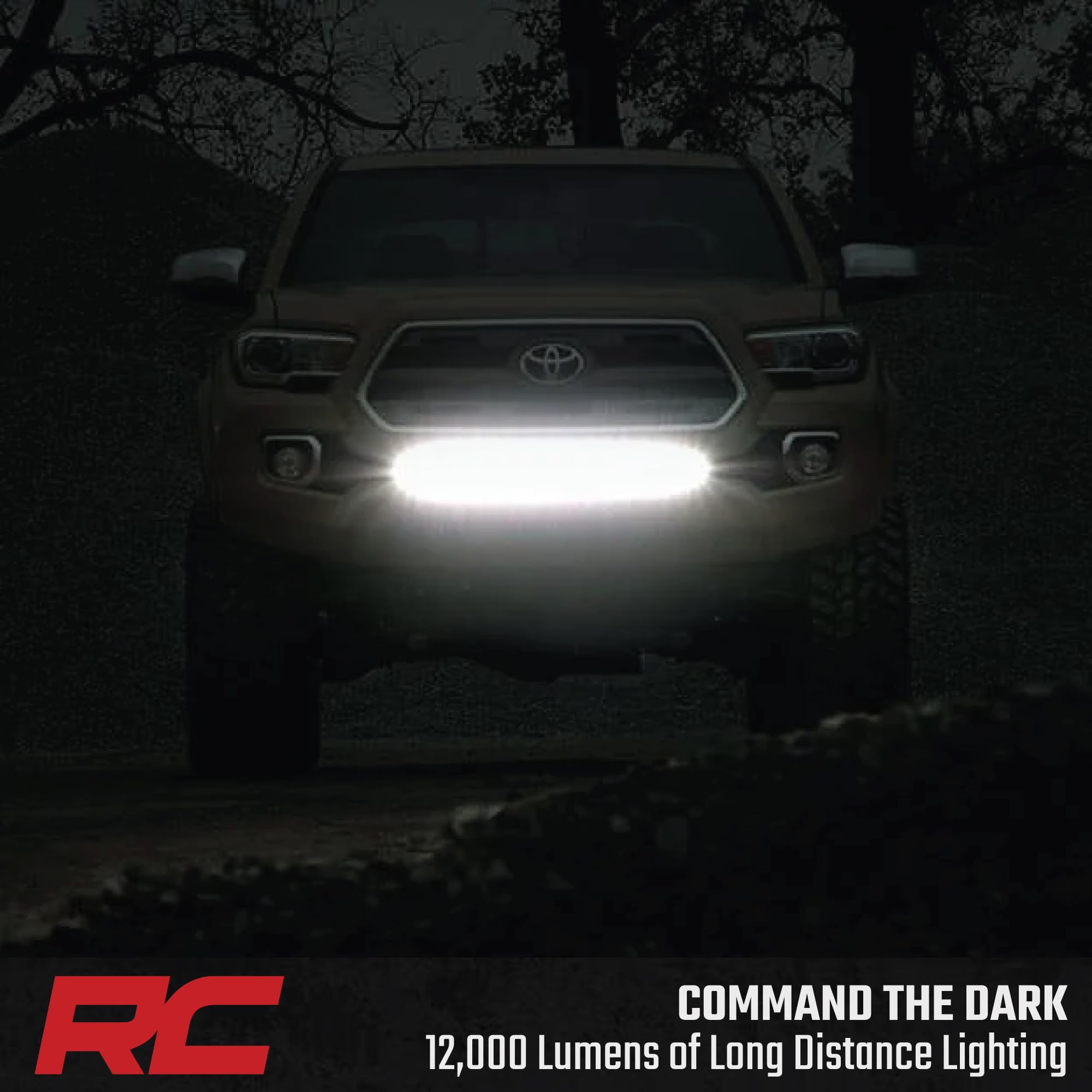 30-Inch Rough Country LED Light Bar with White DRL - 12,000 Lumens, 150W Cree LEDs, Spot Focus Beam for Trucks, Jeeps, UTVs & Off-Road Vehicles