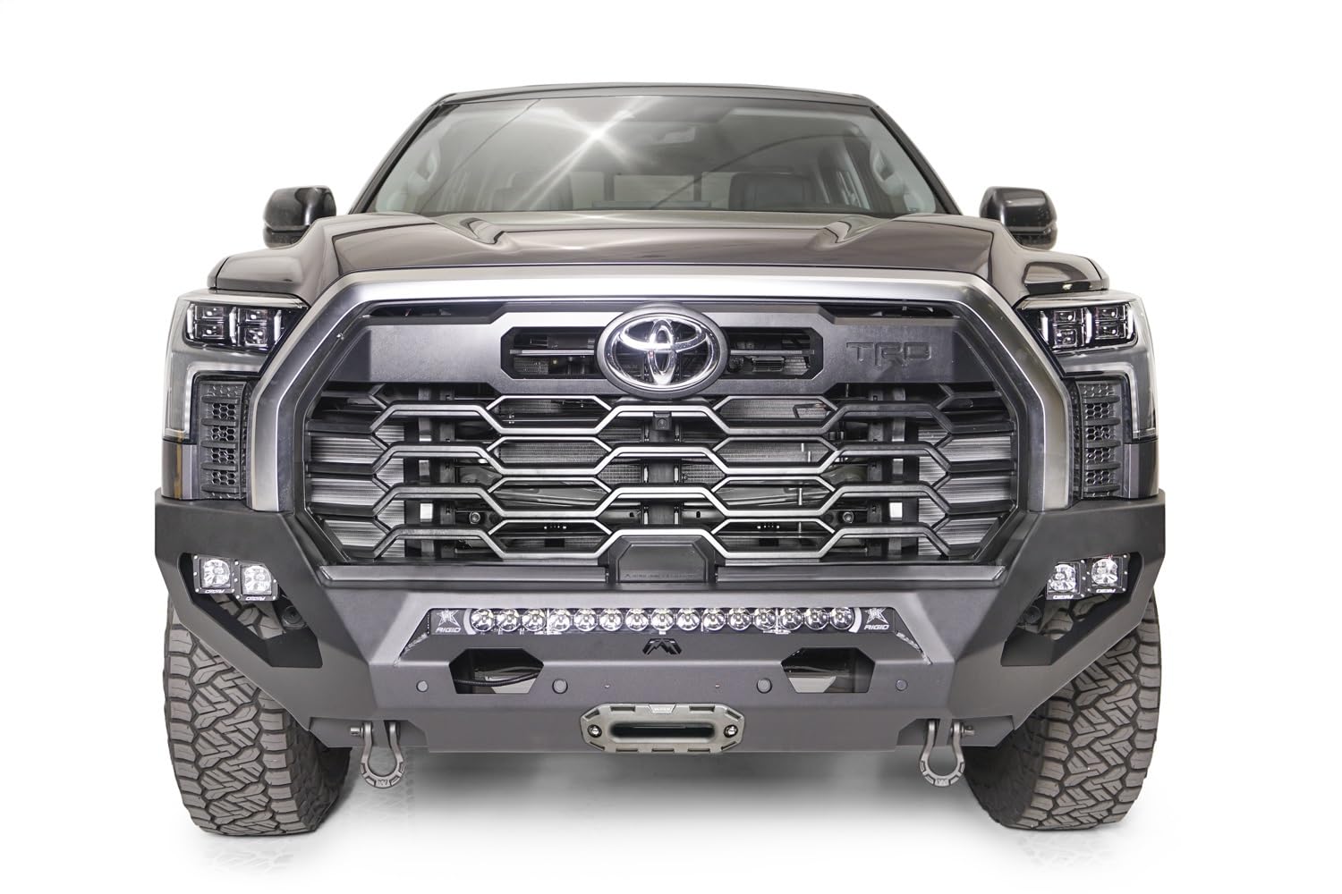 Fab Fours Matrix Front Bumper TT22-X5451-1 fits 22-23 Toyota Tundra - 2 Stage Black Powder Coated - No Guard