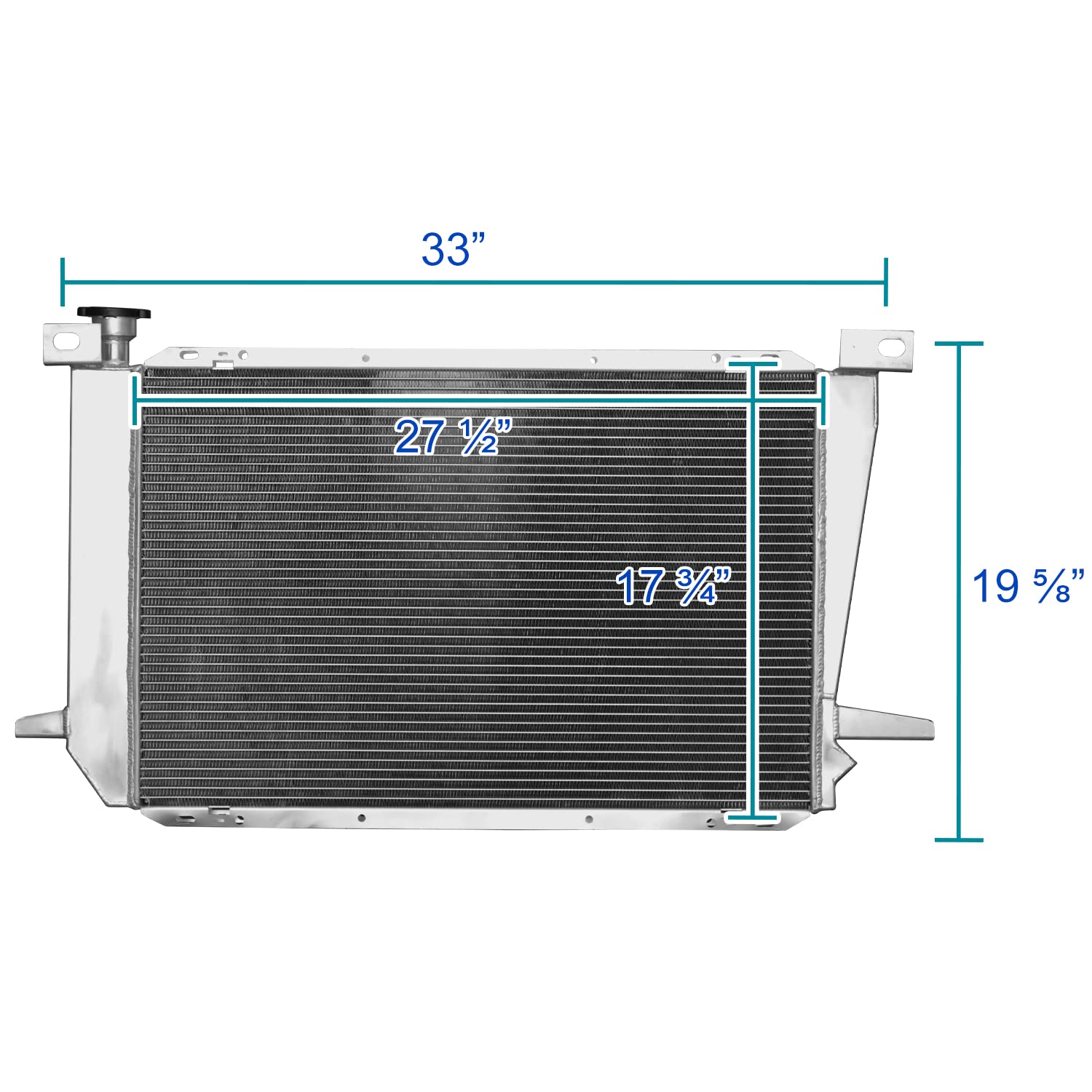 3 Row Core Spec-D Tuning Aluminum Cooling Racing Radiator Compatible with Ford F150 F250 F350 Bronco 1985-1996