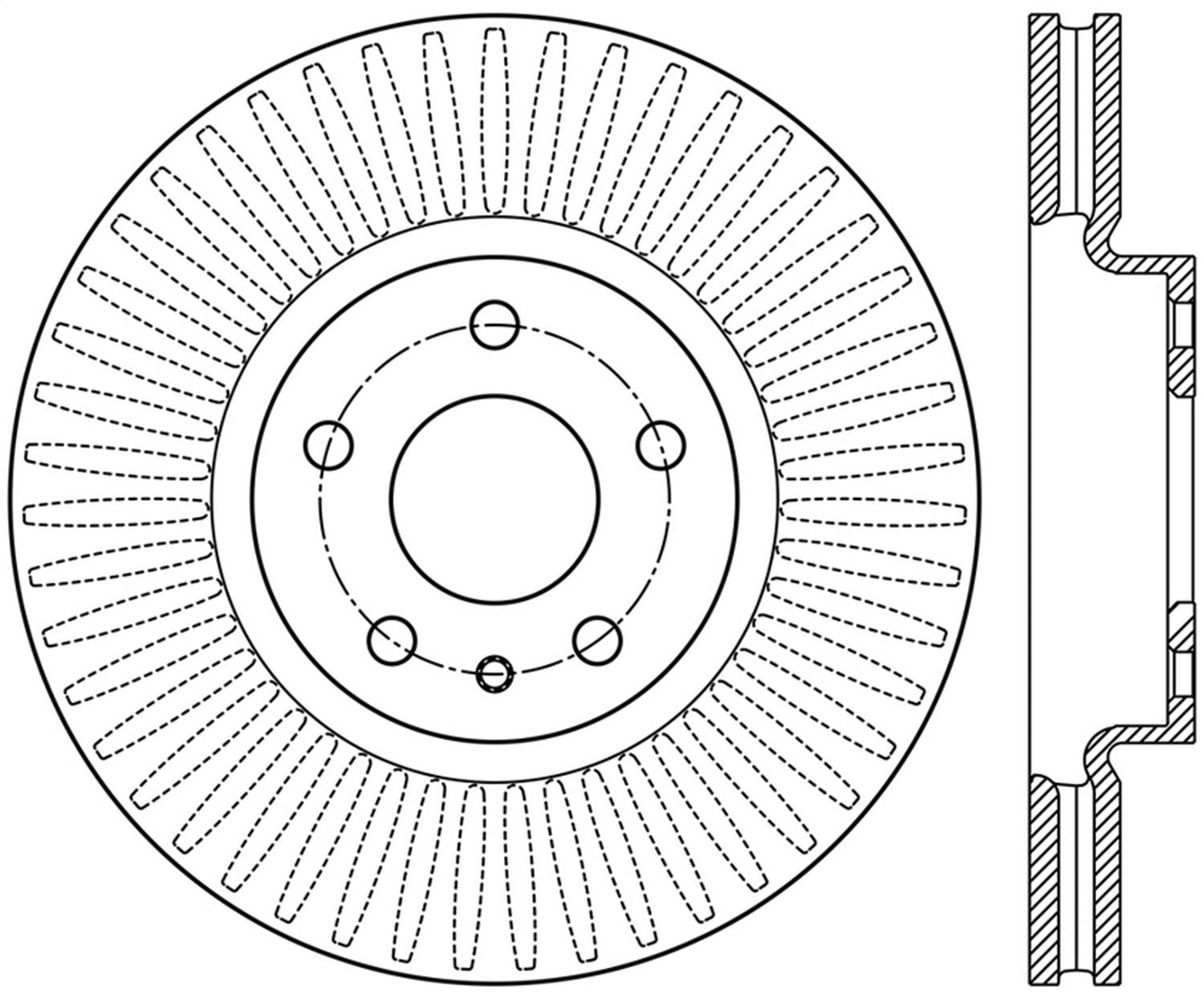 Sport Slotted Brake Rotor StopTech; Front Right 126.61104SR