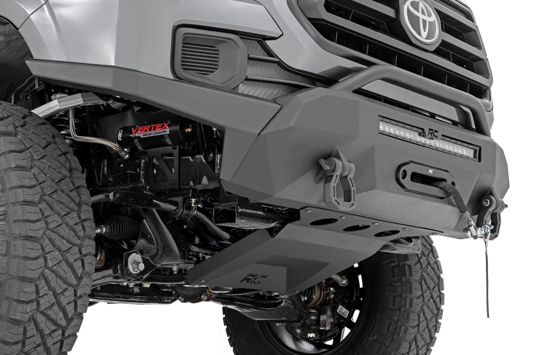 Rough Country High Clearance LED Front Bumper w/9500s for 16-22 Tacoma - 10728